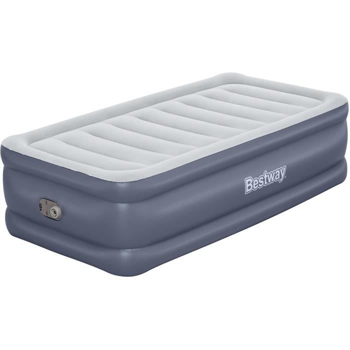 Lit gonflable - BESTWAY - 6713G - Tritech™ - 1 place, 191 x 97 x 51 cm, pompe électrique intégrée, cadre de lit