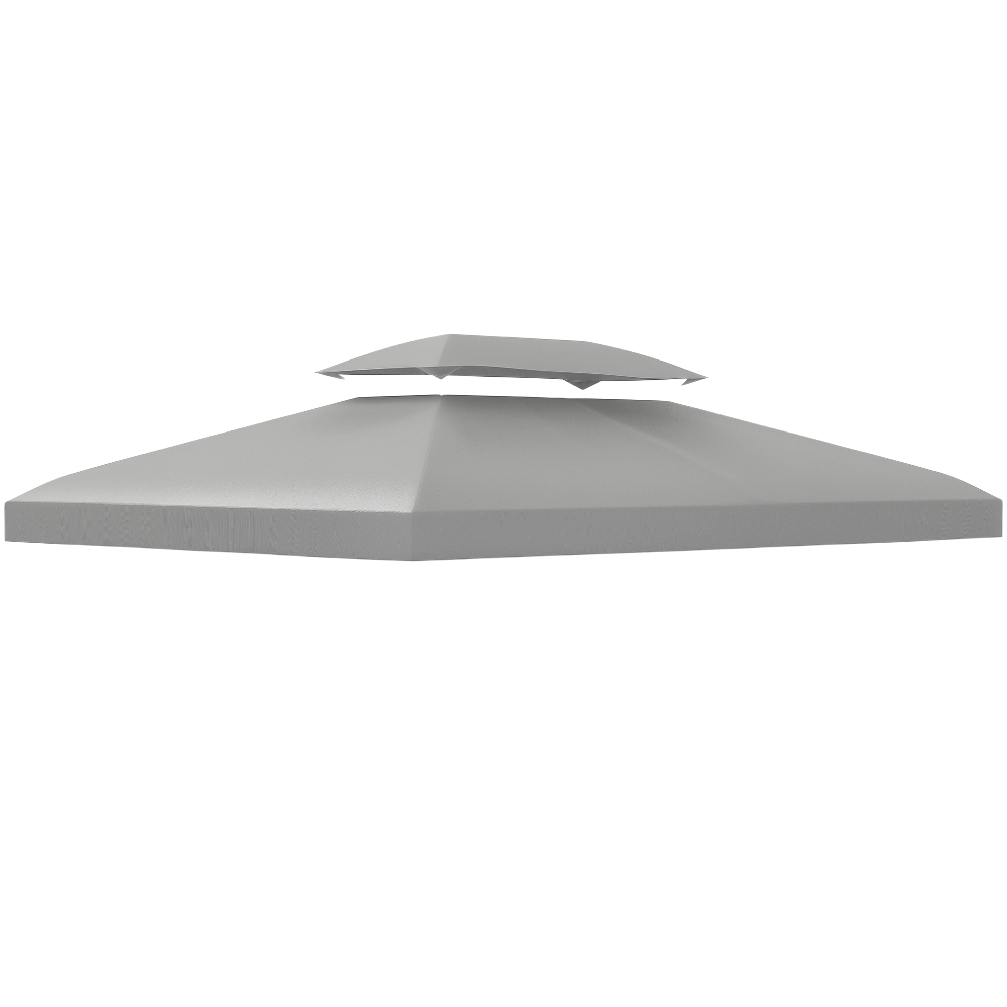 Outsunny Gazebo Replacement Canopy 3x4m, 2 Tier Roof, UV Protection Cover, Outdoor Awning, Light Grey.