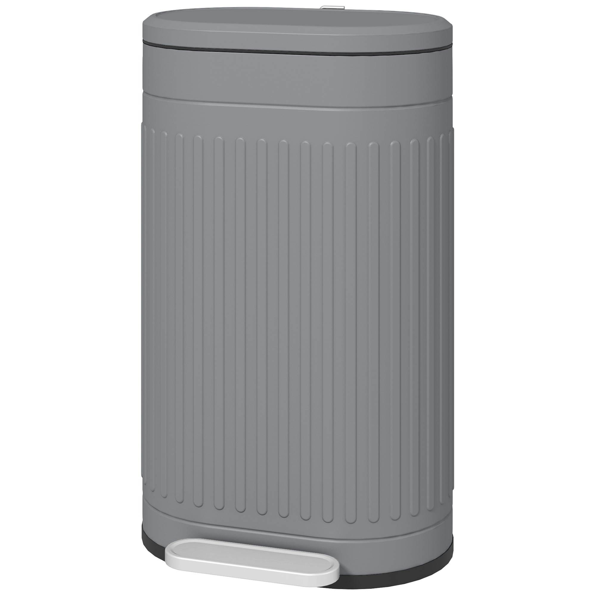 HOMCOM Poubelle 30L poubelle à pédale avec couvercle pédale seau intérieur amovible fonction Soft-Close 36,5 x 31,2 x 60,8 cm, Gris