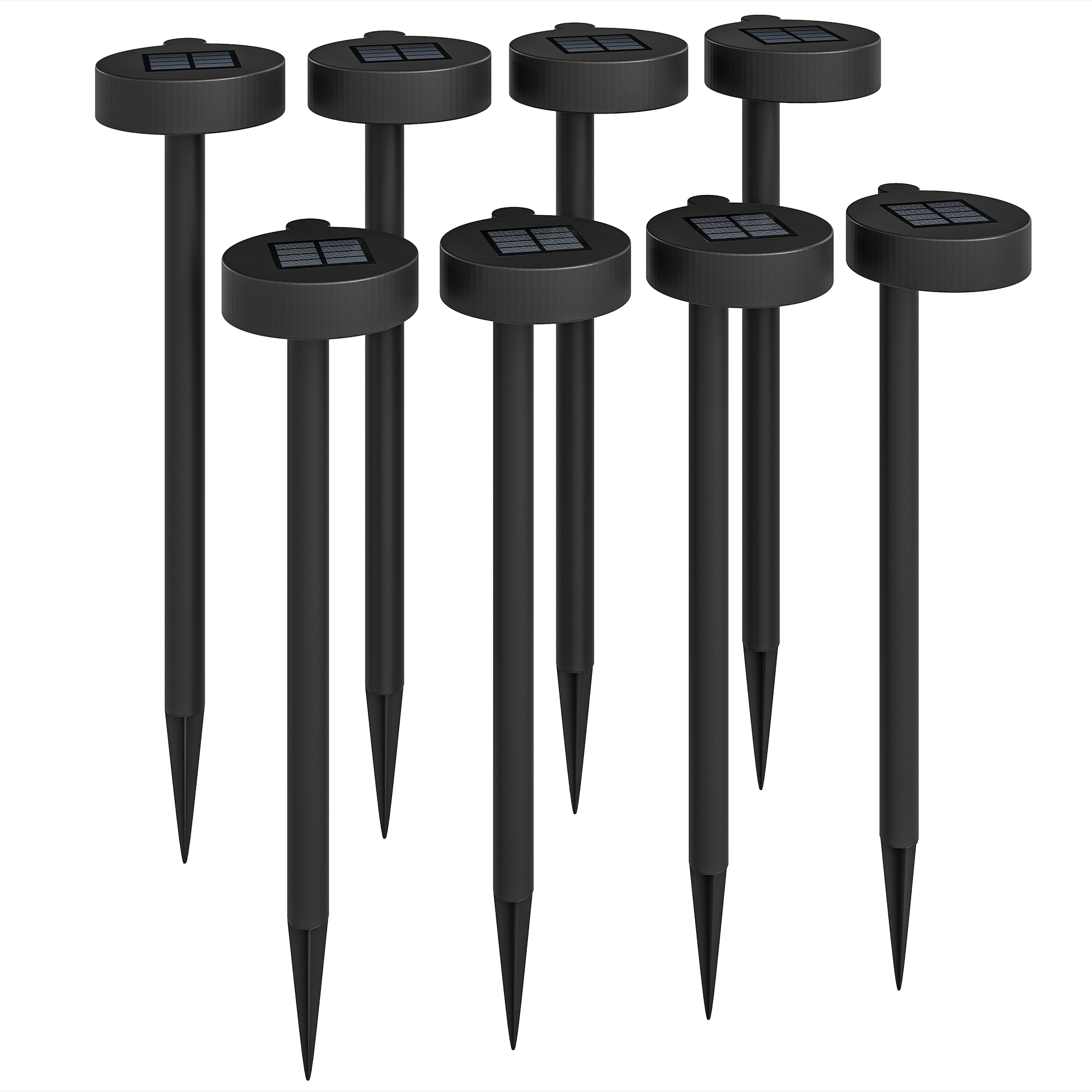 Outsunny Solar Lights Outdoor Garden Stake 8 Pack Pathway Lighting, Solar Stake Lights with Auto On/Off LED, IP44 Waterproof Plastic Outdoor Garden Lighting for Path, Patio and Landscape