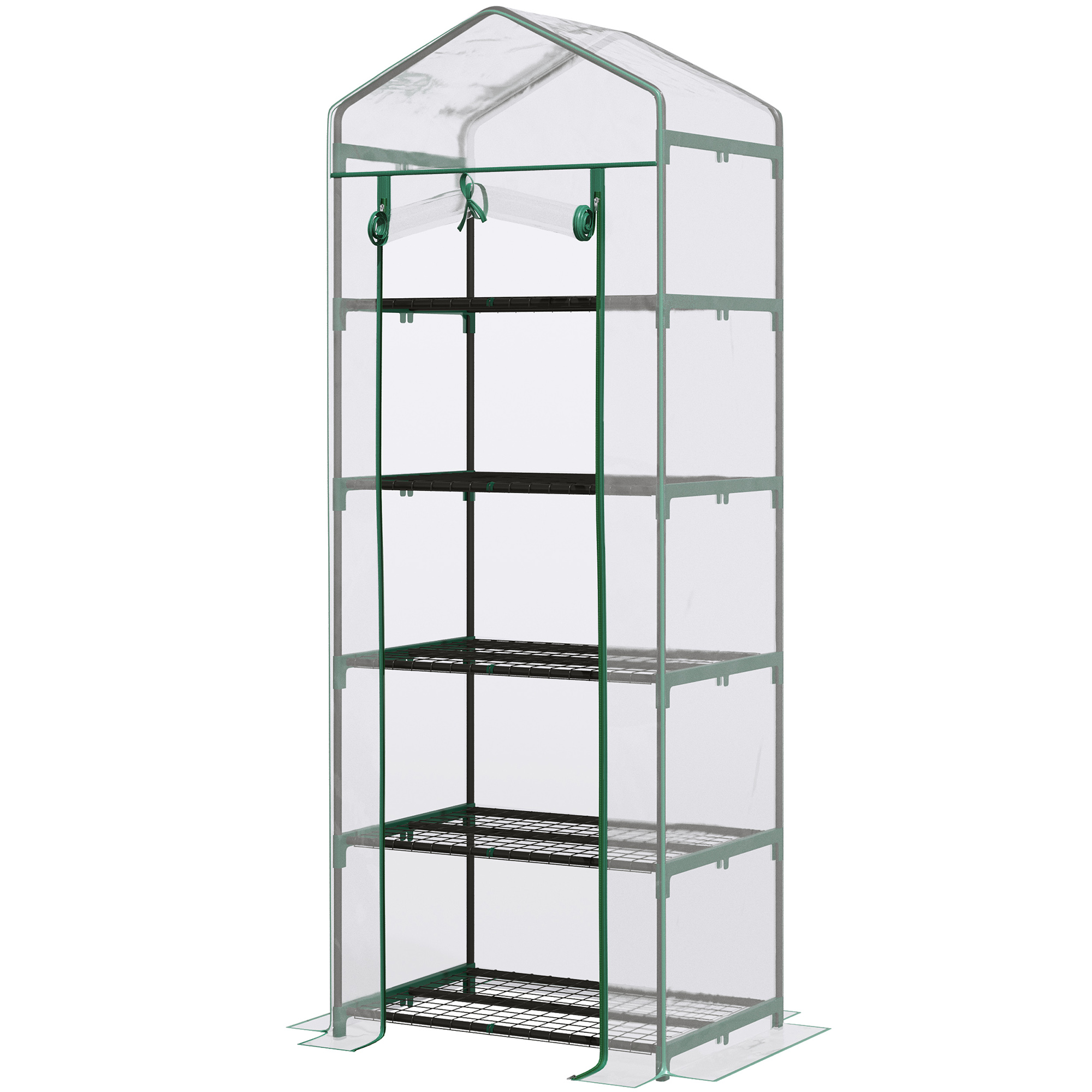 Outsunny Tiered Terrarium: 5-Tier Portable Greenhouse with PVC Cover, Metal Frame for Flourishing Flowers, Transparent Elegance   Aosom UK