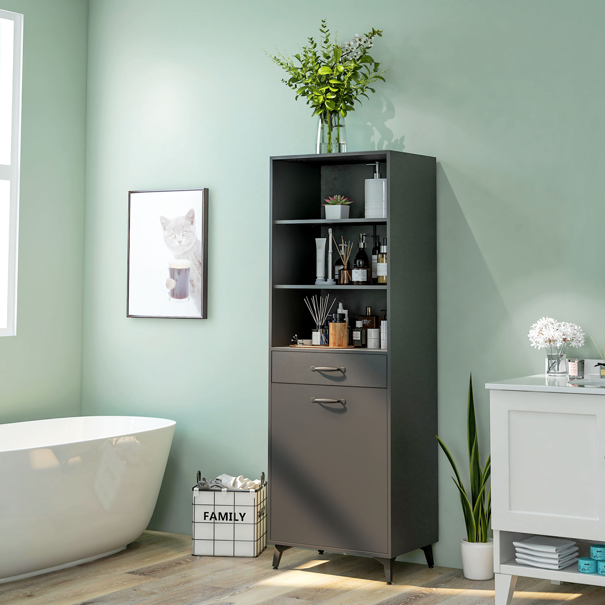 Buffet Industriel HOMCOM 180 Cm - Rangement Design Pour Cuisine Ou Salon