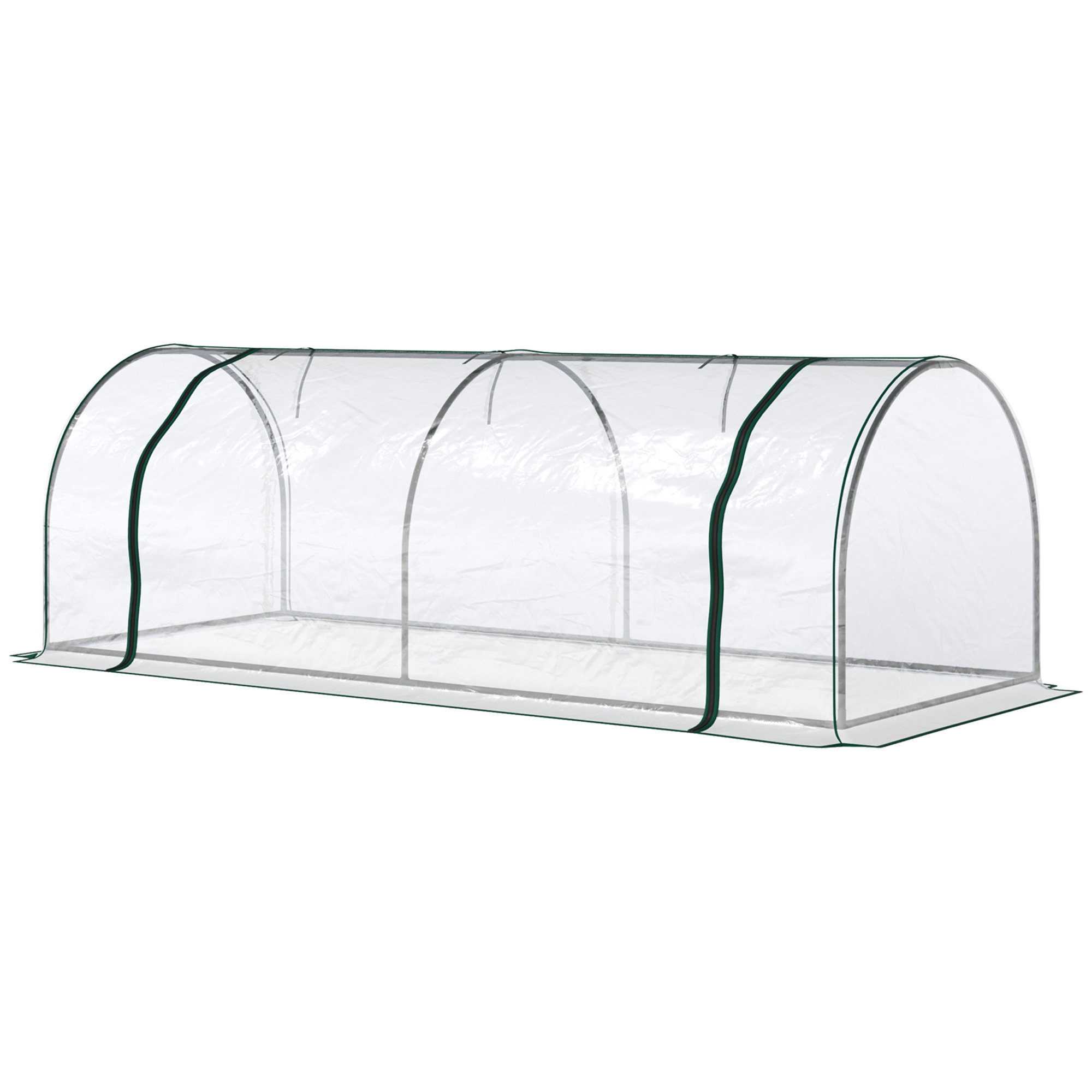 Outsunny Serre de Jardin Tunnel mini serre tunnel serre à tomates 2,5L x 1l x 0,8H m Grande Porte zippée bâche PVC Transparent métal époxy Vert Outsunny Serre de Jardin Tunnel mini serre tunnel serre à tomates 2,5L x 1l x 0,8H m Grande Porte zippée bâche PVC Transparent métal époxy Vert