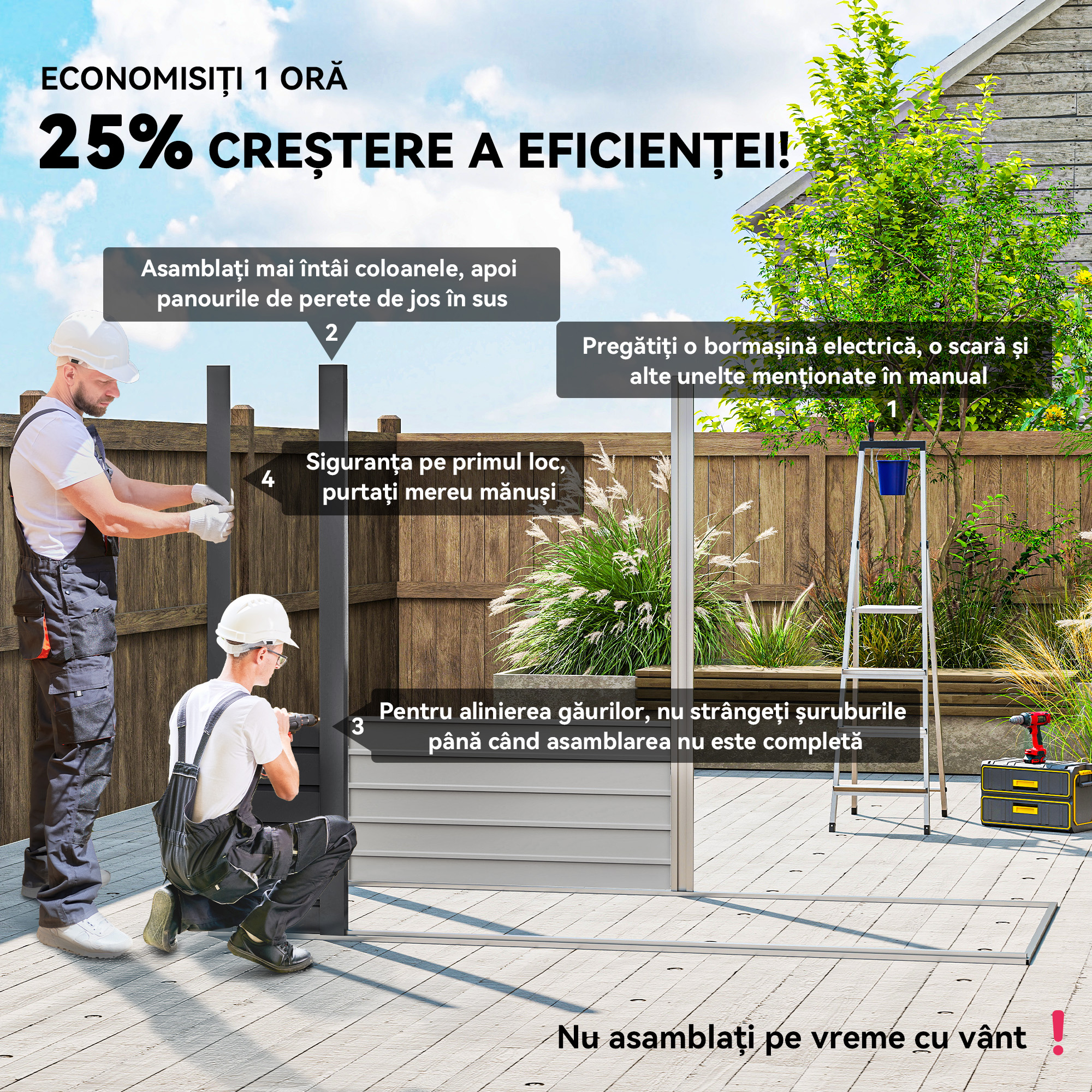  Sopron Gradina 8×4 ft - Otel Galvanizat pentru Depozitare [3]