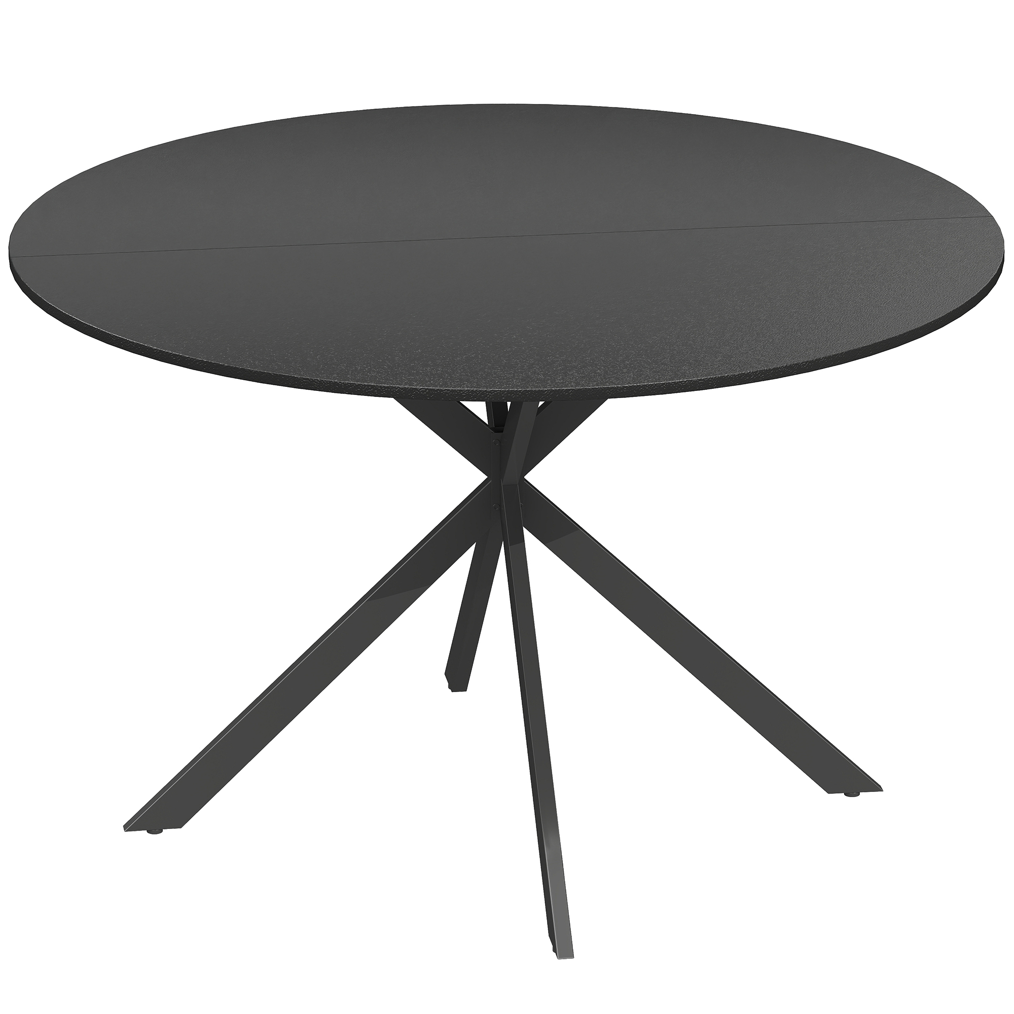 HOMCOM Mesa de comedor redonda para 4 personas, mesa de cocina estilo industrial con patas de acero, para comedor, cocina, Negro