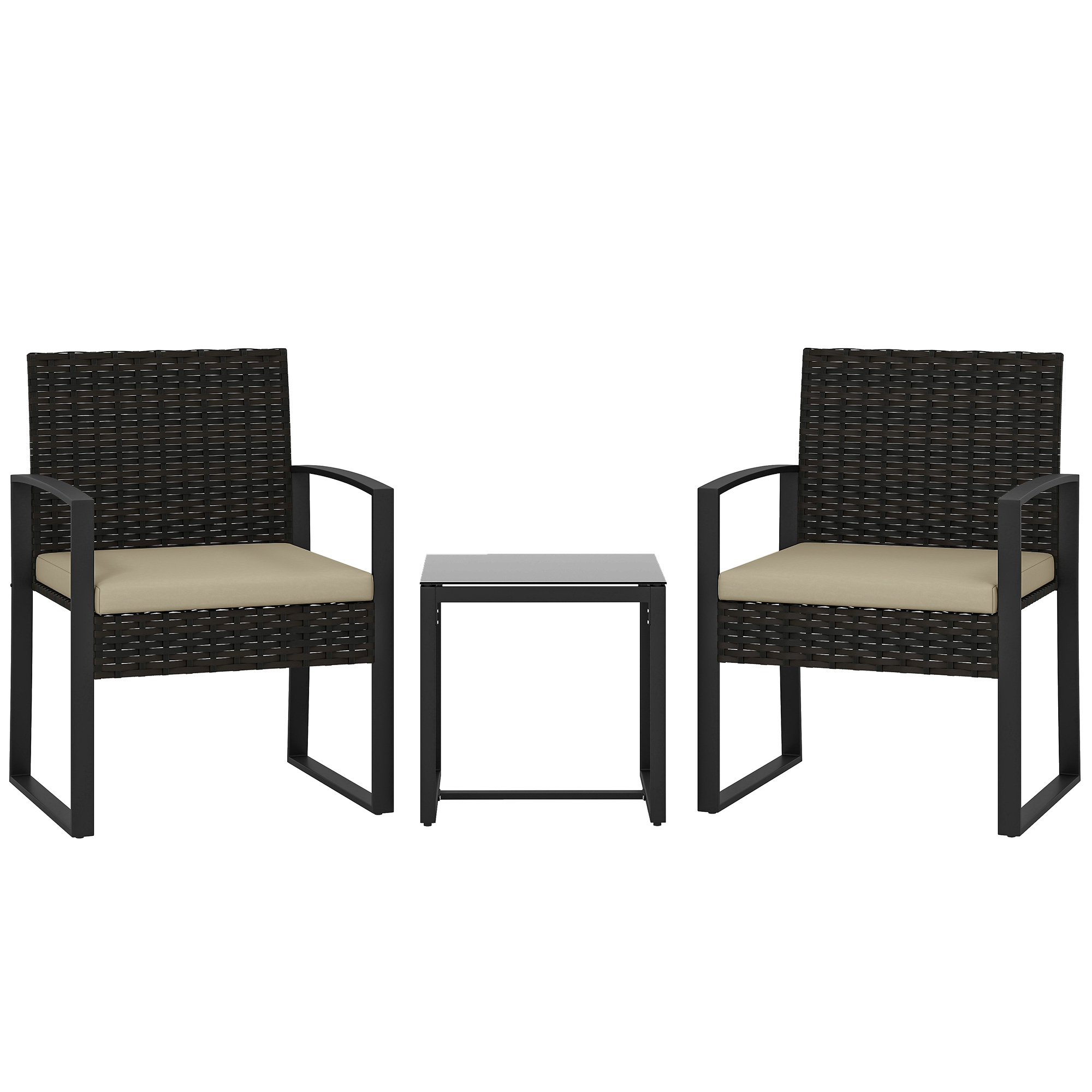 Outsunny Conjunto De Jardim Exterior Em Resina Tran ada Para 2 Pessoas 