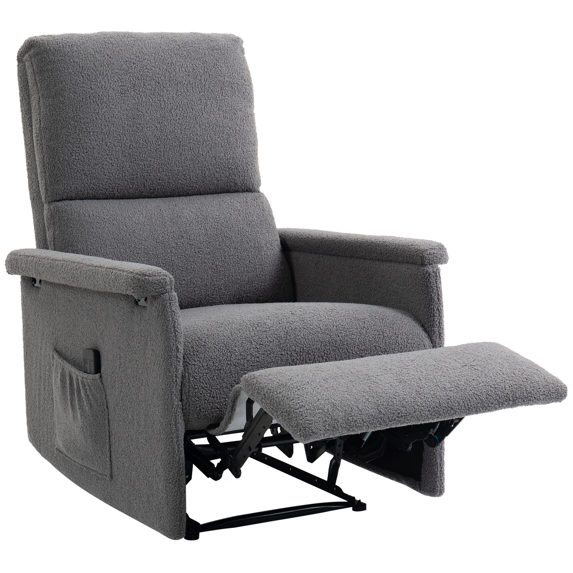 HOMCOM Sillón de masaje reclinable, sillón relajante, respaldo ajustable, asiento ancho, reposapiés, 69x84x99 cm, gris