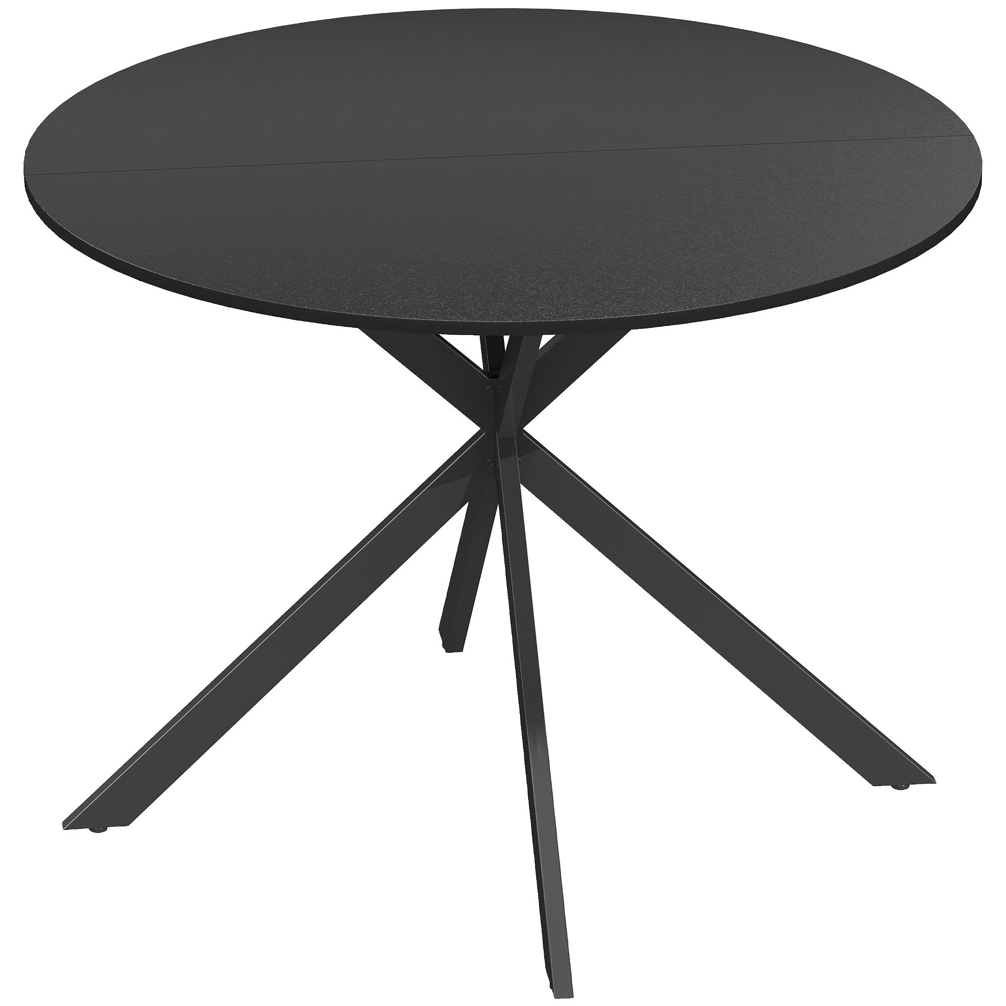 HOMCOM Ronde eettafel voor 4 personen, keukentafel in industriële stijl met stalen poten, voor eetkamer, keuken, zwart