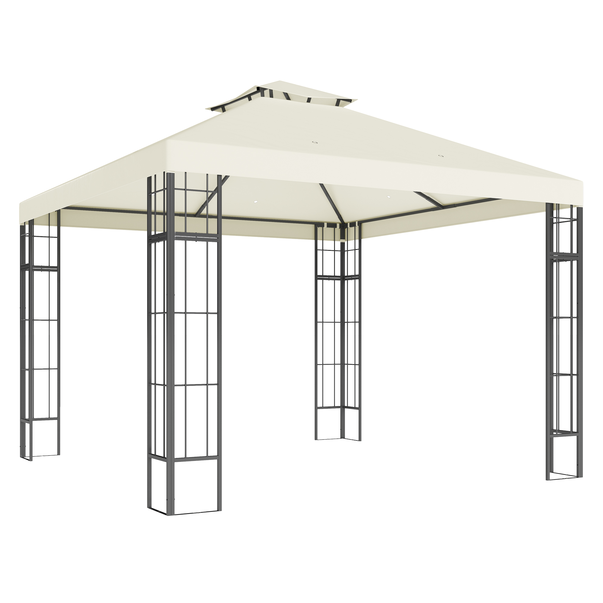 Outsunny Pavillon mit Doppeldach, ca. 3x3 m Wasserabweisend Stabil Winterfe günstig online kaufen
