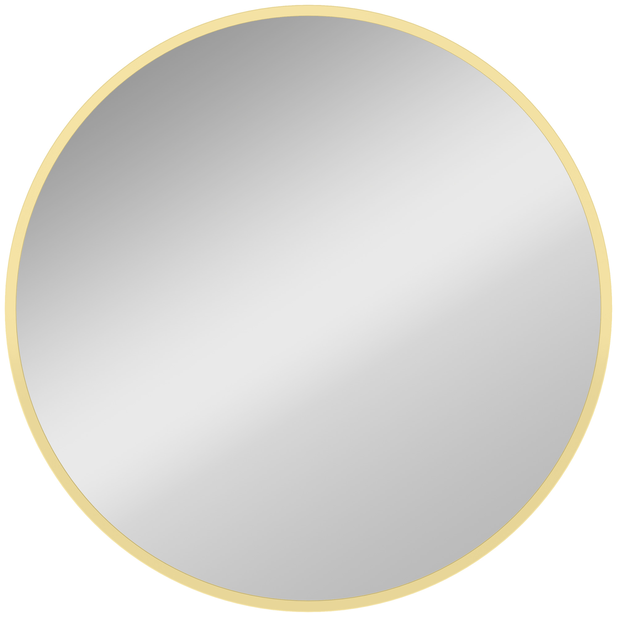 HOMCOM 61cm Decorative Wall Mirror for Bedroom Living Room, Modern Round Bathroom Mirror for Home Decor, Gold Tone