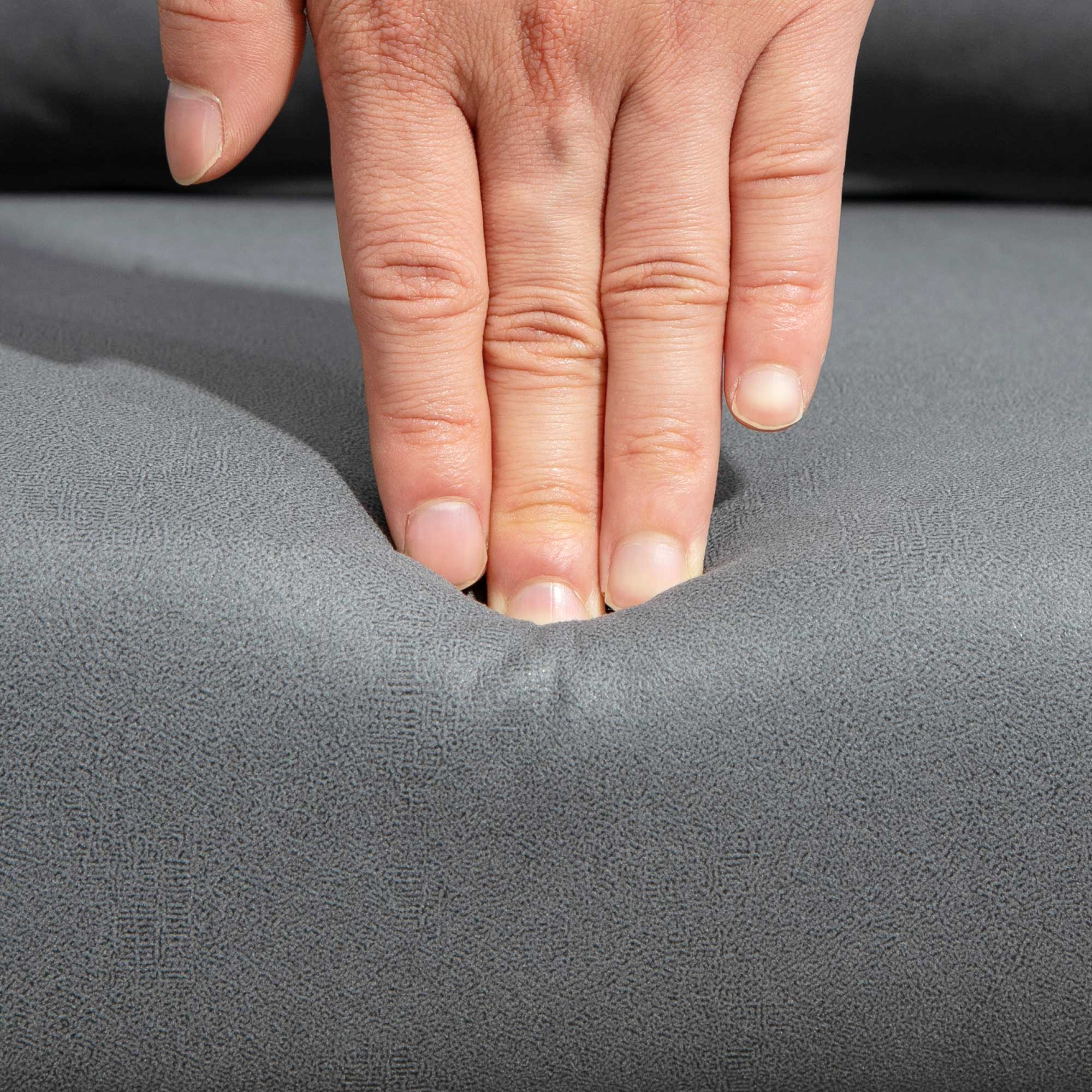  Scaun de birou pivotant la 360° cu Inaltime Reglabila din Material Respirabil, cu Perna, 60x60x79-91 cm, Gri [8]