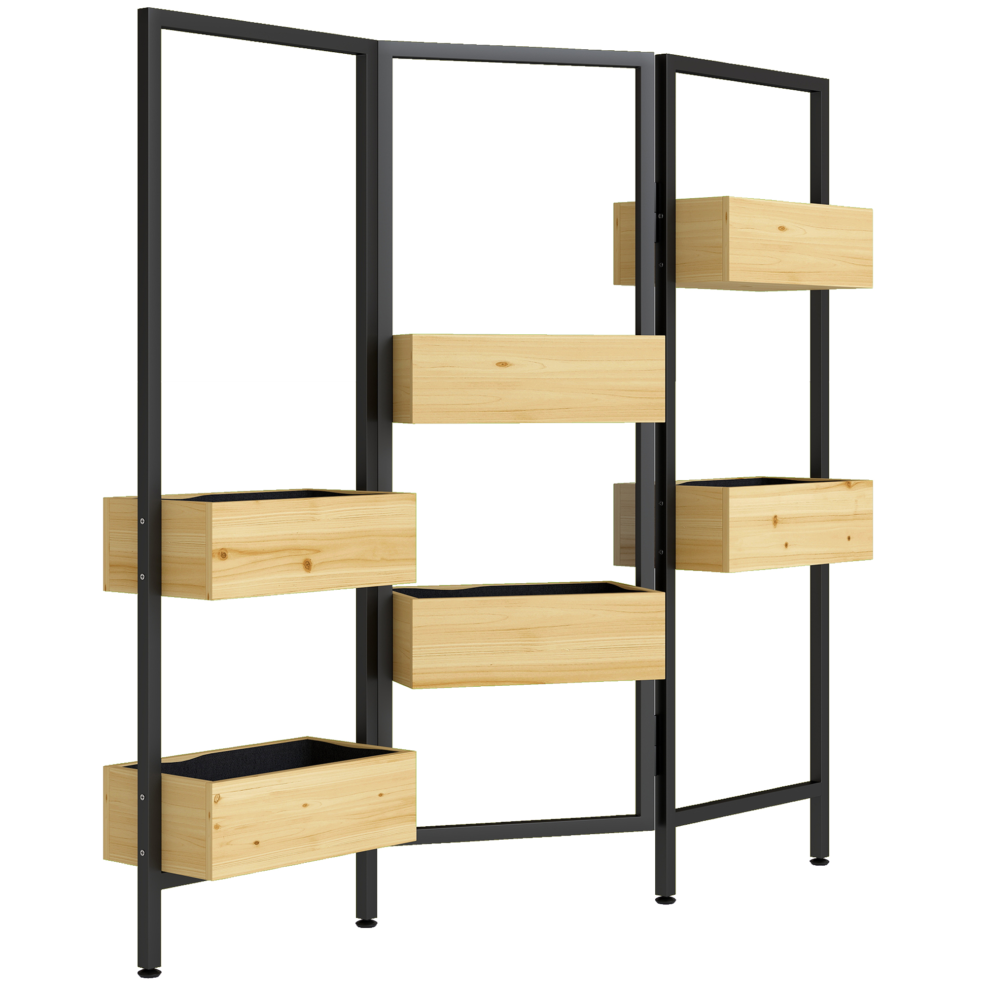 Outsunny Blumenkasten mit Sichtschutz, Hochbeet mit Klappbarem Spalier, 6 P günstig online kaufen