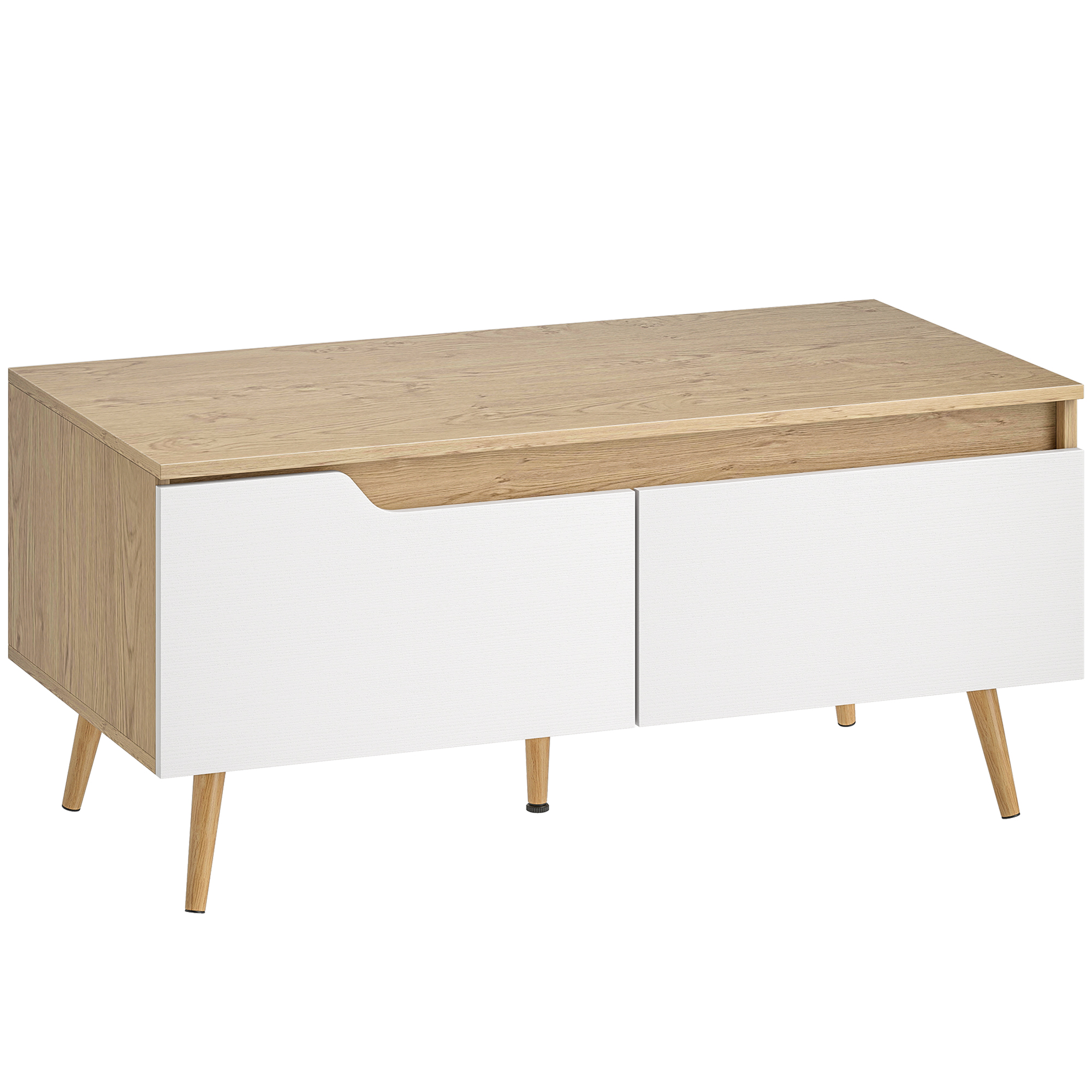 HOMCOM Tavolino da Salotto 100x50x46 cm Rovere (effetto legno)