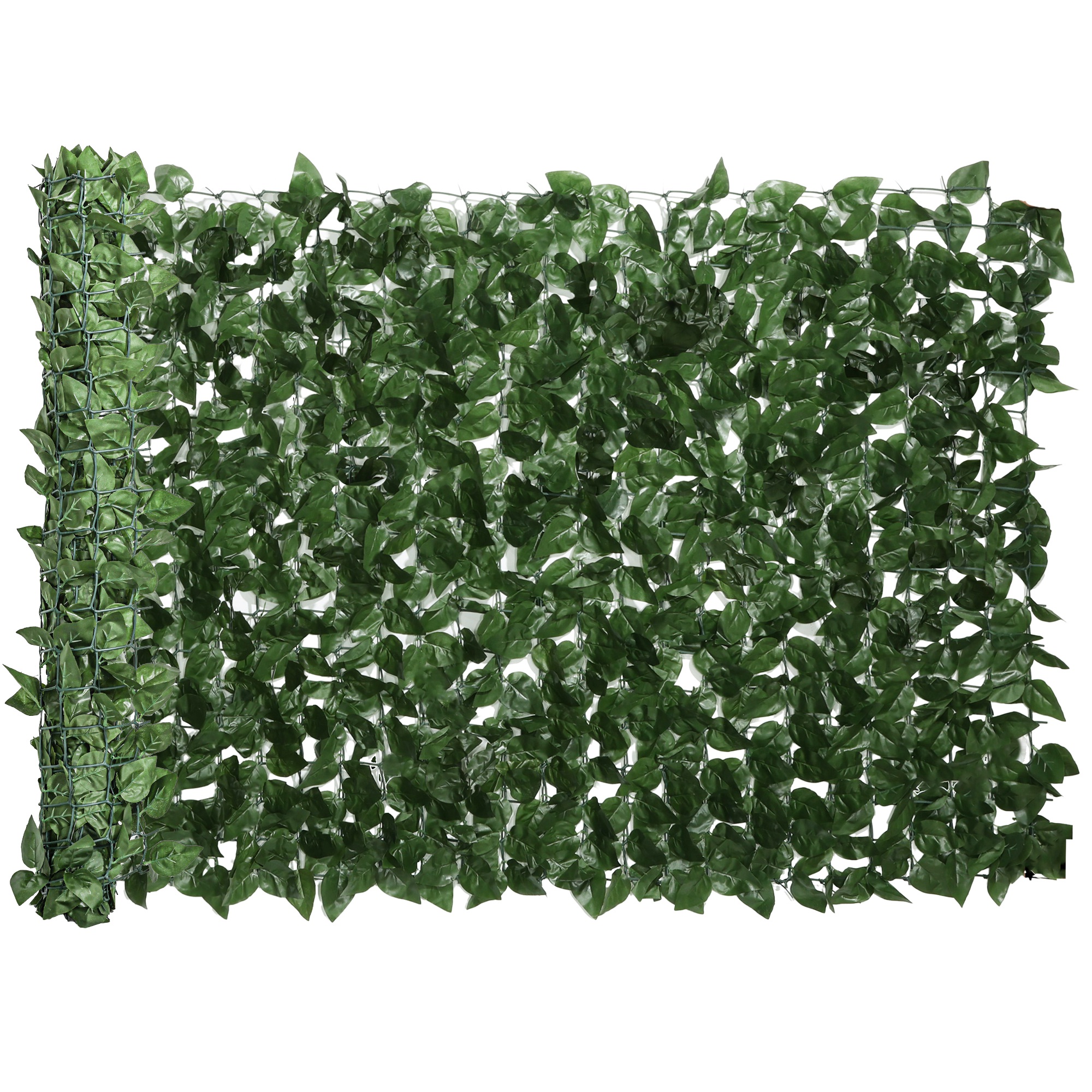 Outsunny Rotolo di Siepe Finta di Faggio per Balcone e Giardino in PE, 300x100 cm Siepe Artificiale con Foglie di Edera, Protezione UV, Verde Scuro   Aosom Italy