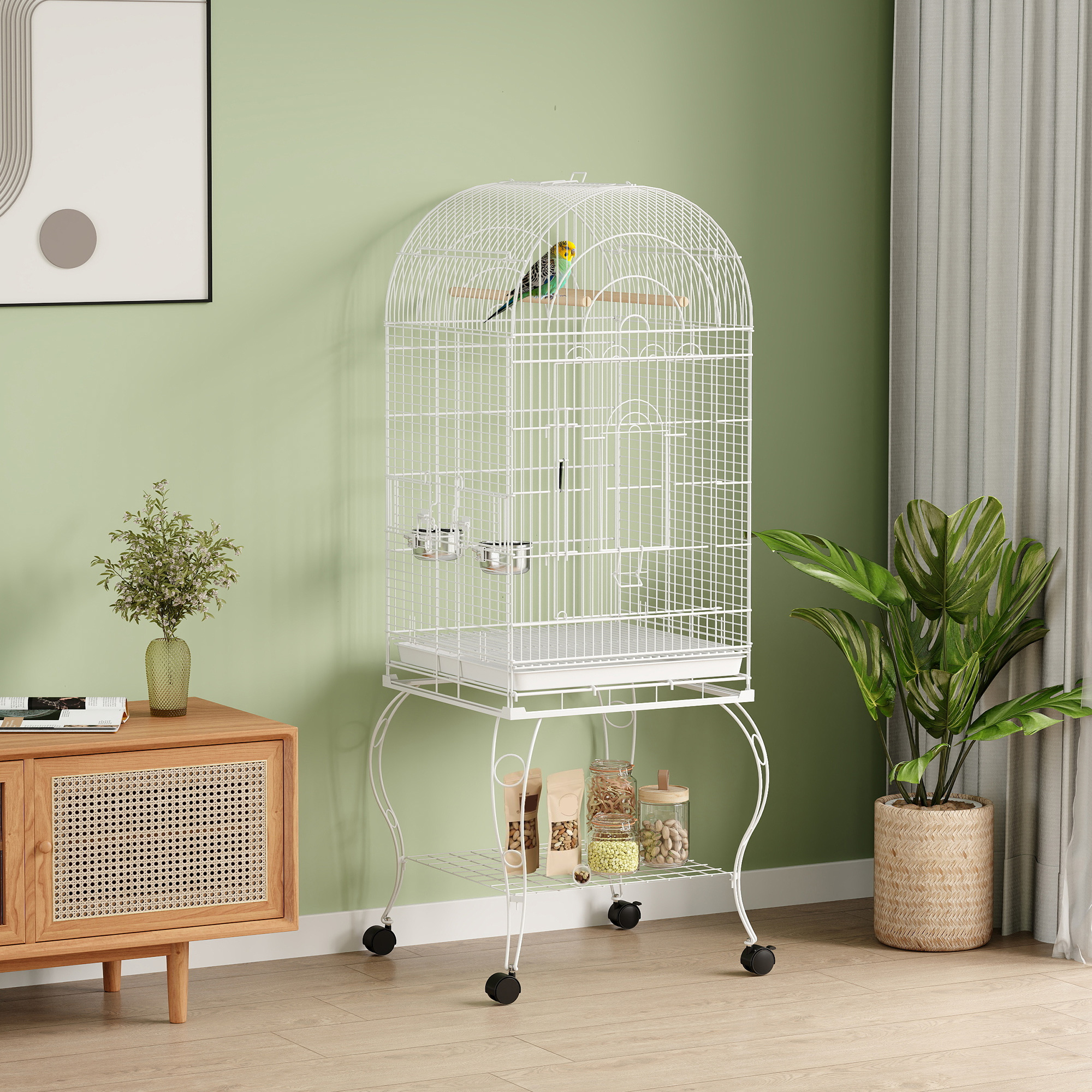 PawHut Vogelkäfig mit Rollen und Ablage, 51x51x153 cm, großer Käfig mit auf günstig online kaufen