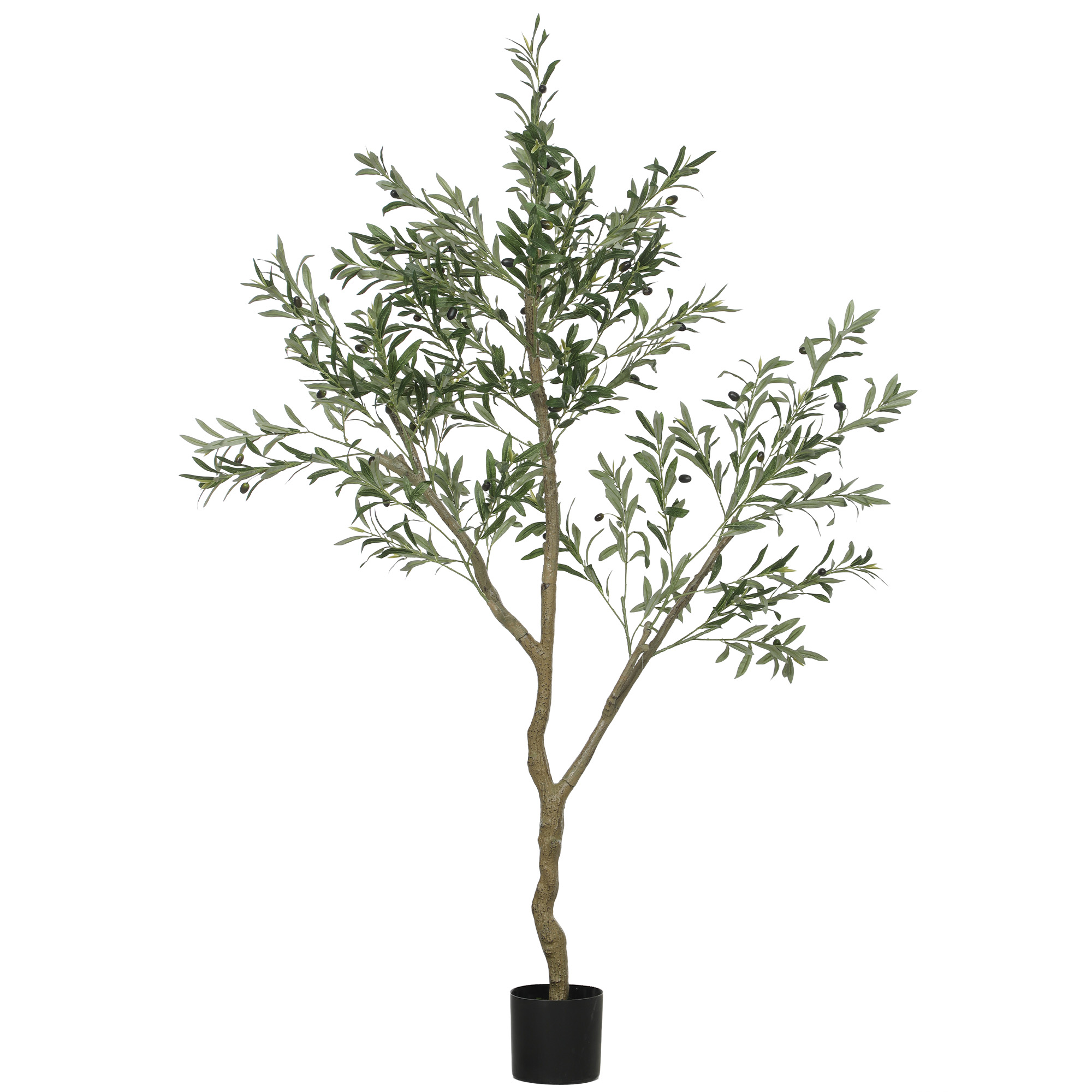 HOMCOM Măslin artificial, plantă artificială, măslin realist în ghiveci, 180 cm, plastic, verde | Aosom Romania
