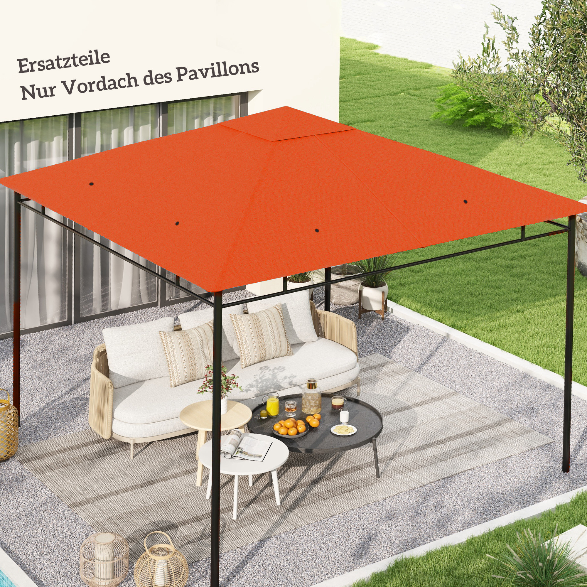 Outsunny Ersatzdach Pavillon Sonnenschutzabdeckung aus Polyester 2,98 x 2,9 günstig online kaufen