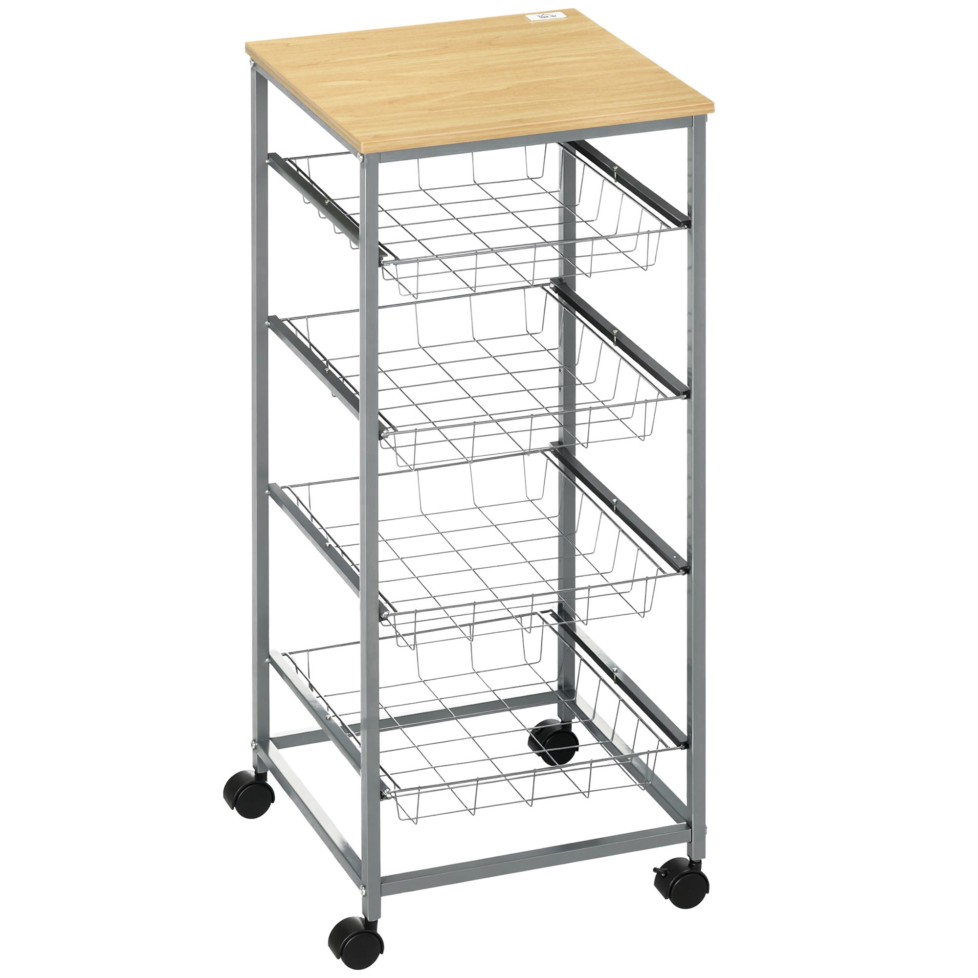 HOMCOM Servierwagen Küchenwagen mit Metallkörben 36,5 x 36,5 x 89 cm Küchen günstig online kaufen