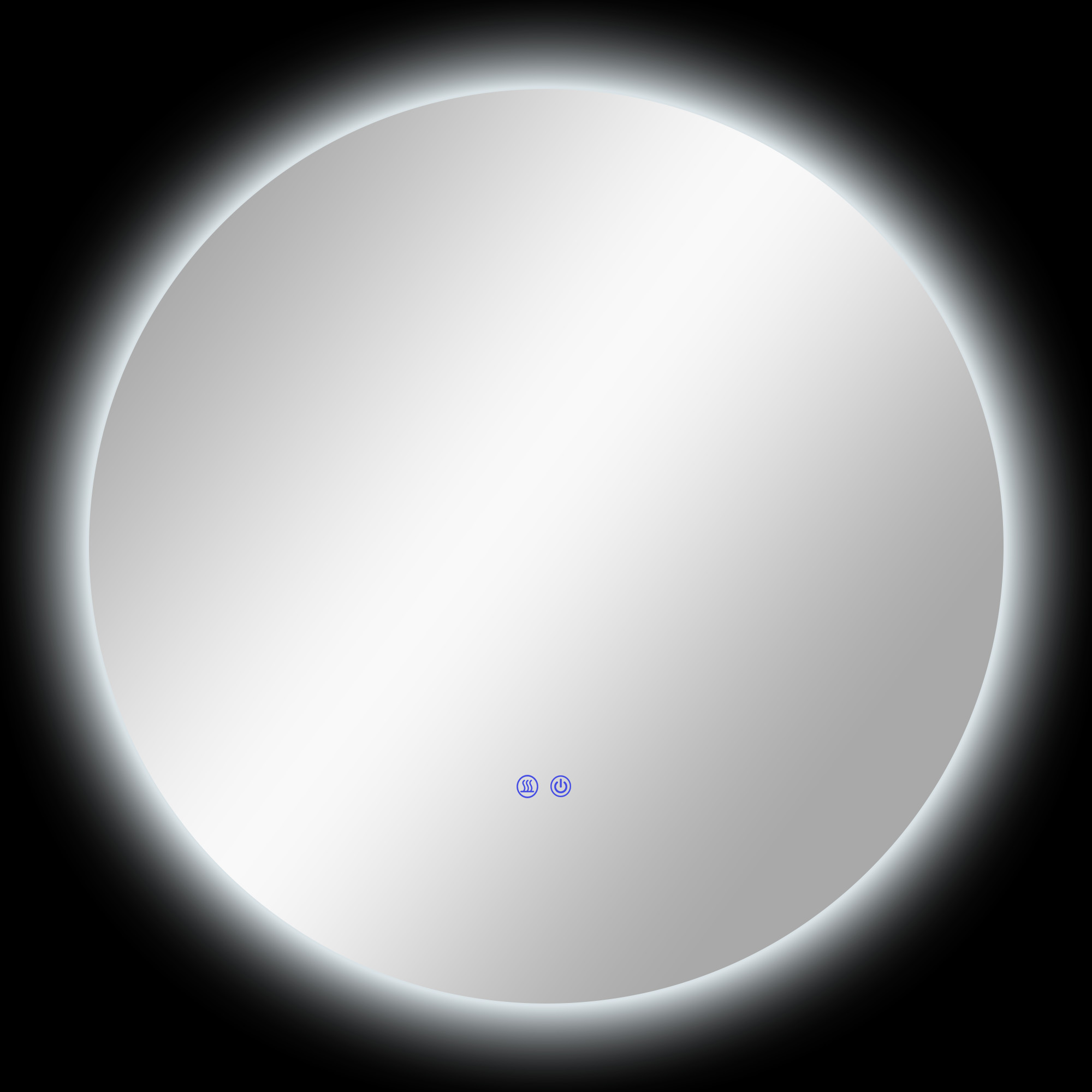 Kleankin Badspiegel mit Beleuchtung Ø70 cm, Wandspiegel mit 3 Lichtfarben, günstig online kaufen