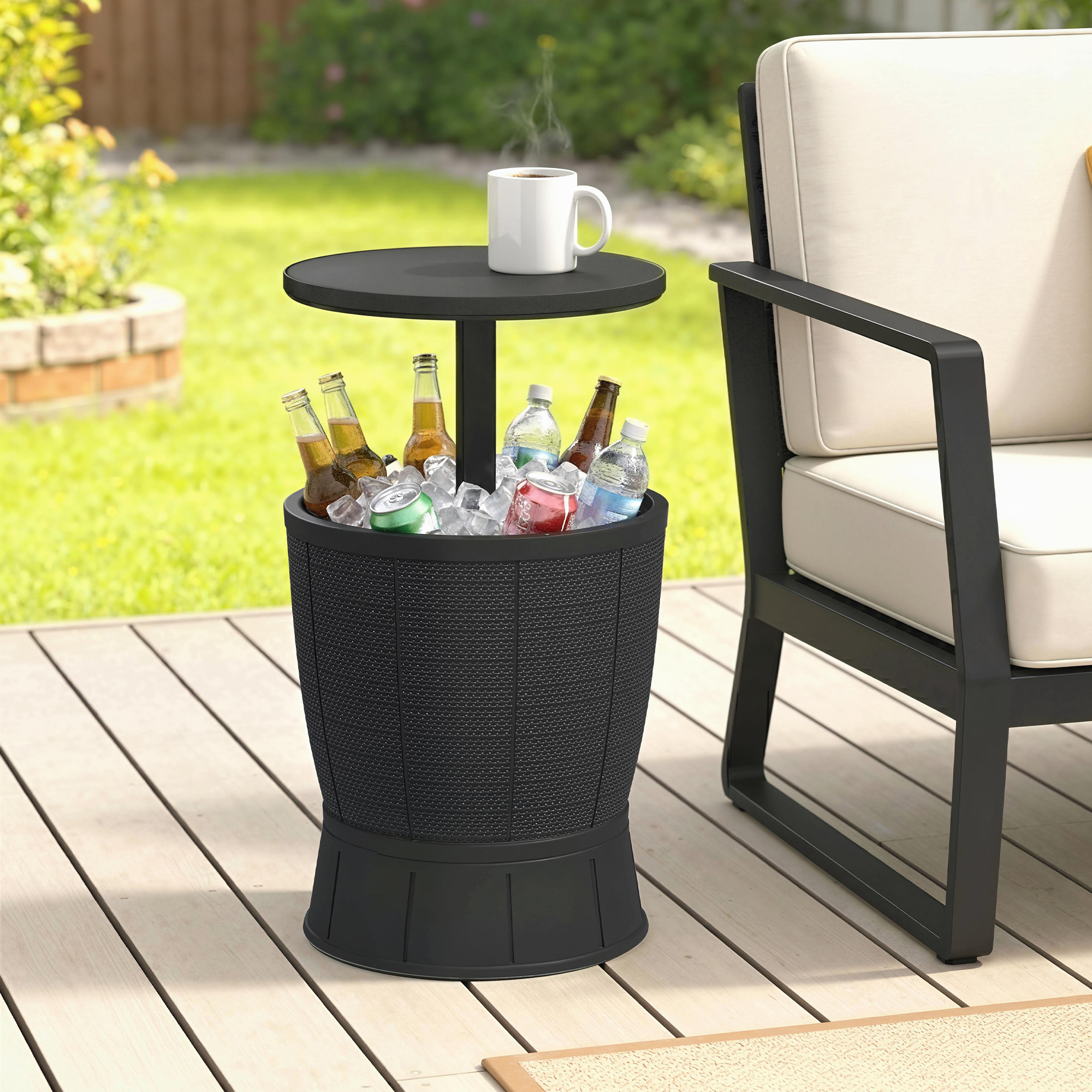 Outsunny Kühl-/Beistelltisch für Außenbereich, 41 l, 3-in-1 Cool Bar, Beist günstig online kaufen