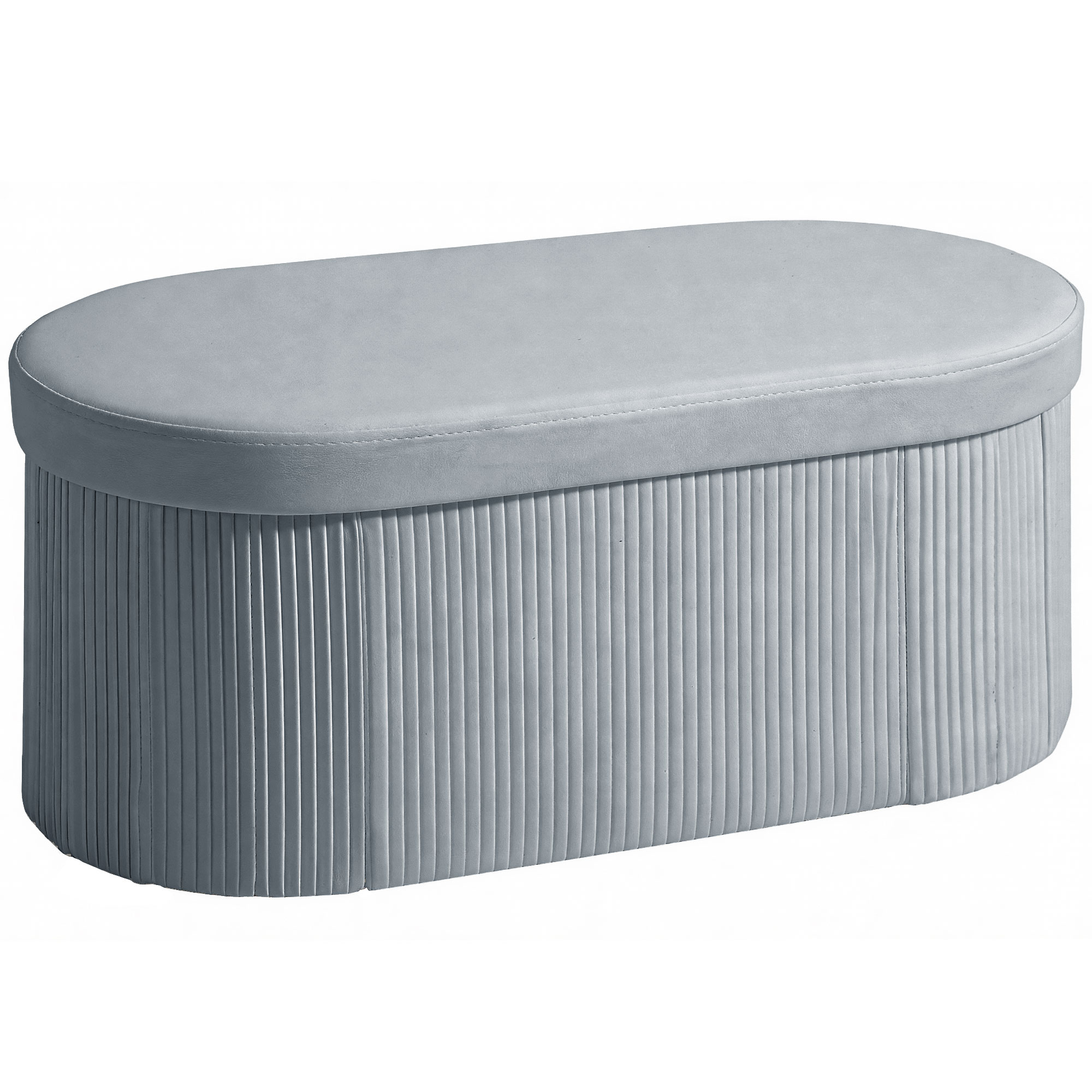 HOMCOM Opbergzitbank opvouwbaar gestoffeerde bank met fluweel-look voor woonkamer 76 x 38 x 35 cm donkergrijs
