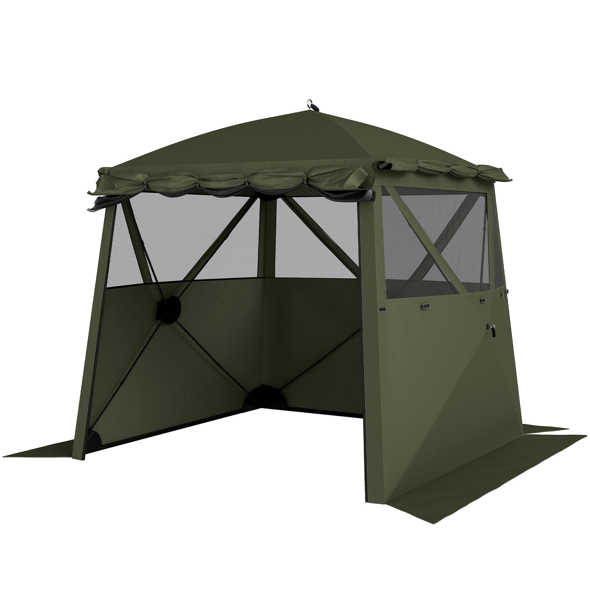 Outsunny Pavillon 2x2m Étanche Stable Résistant à l'hiver Pop-up Pliable avec 4 Seitenteilen Fenêtres en filet Porte avant UPF 30+