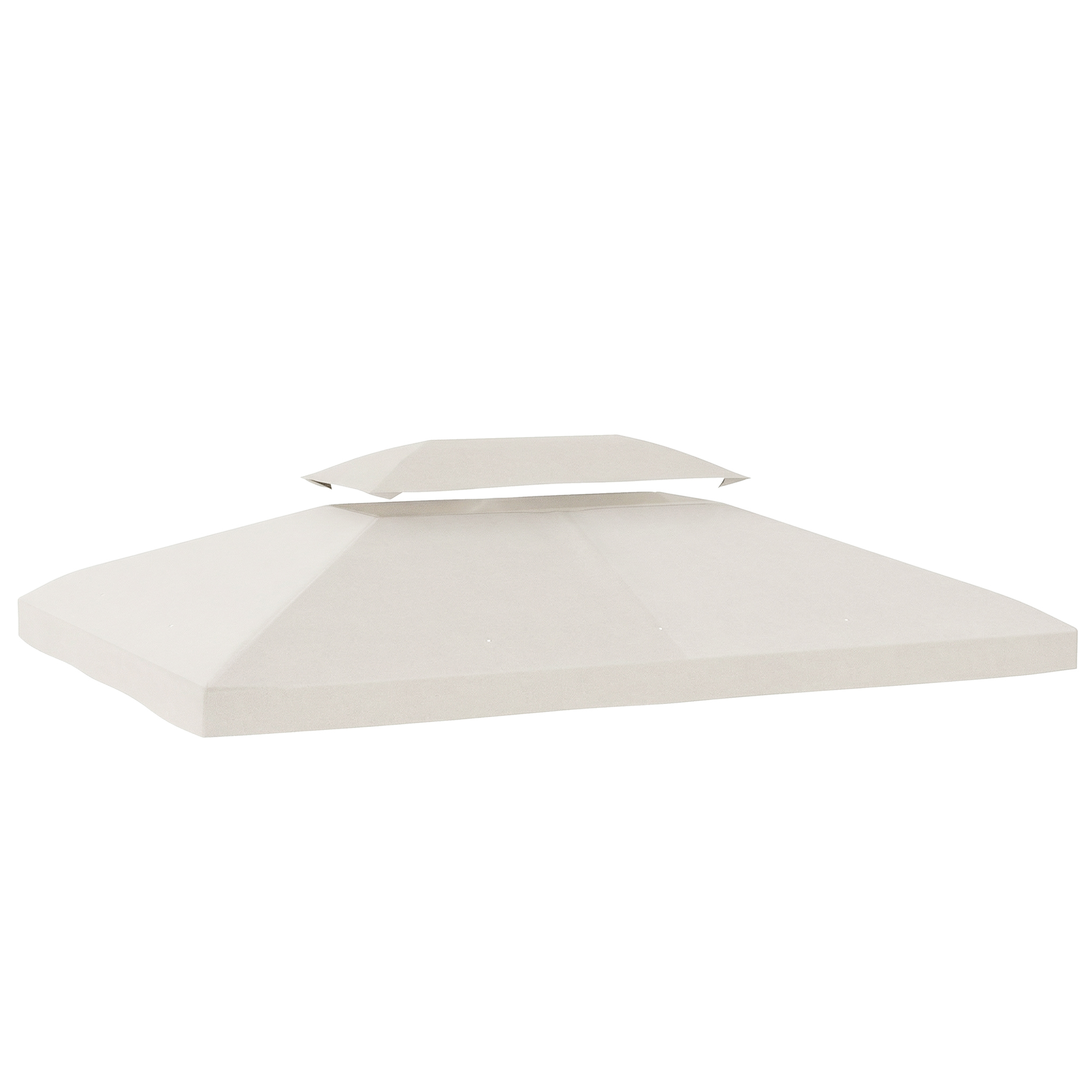 Outsunny Toldo de Recambio 4x3 m con Techo Doble Orificios de Drenaje y Protección UV Solo Toldo NO Incluye Marco Crema