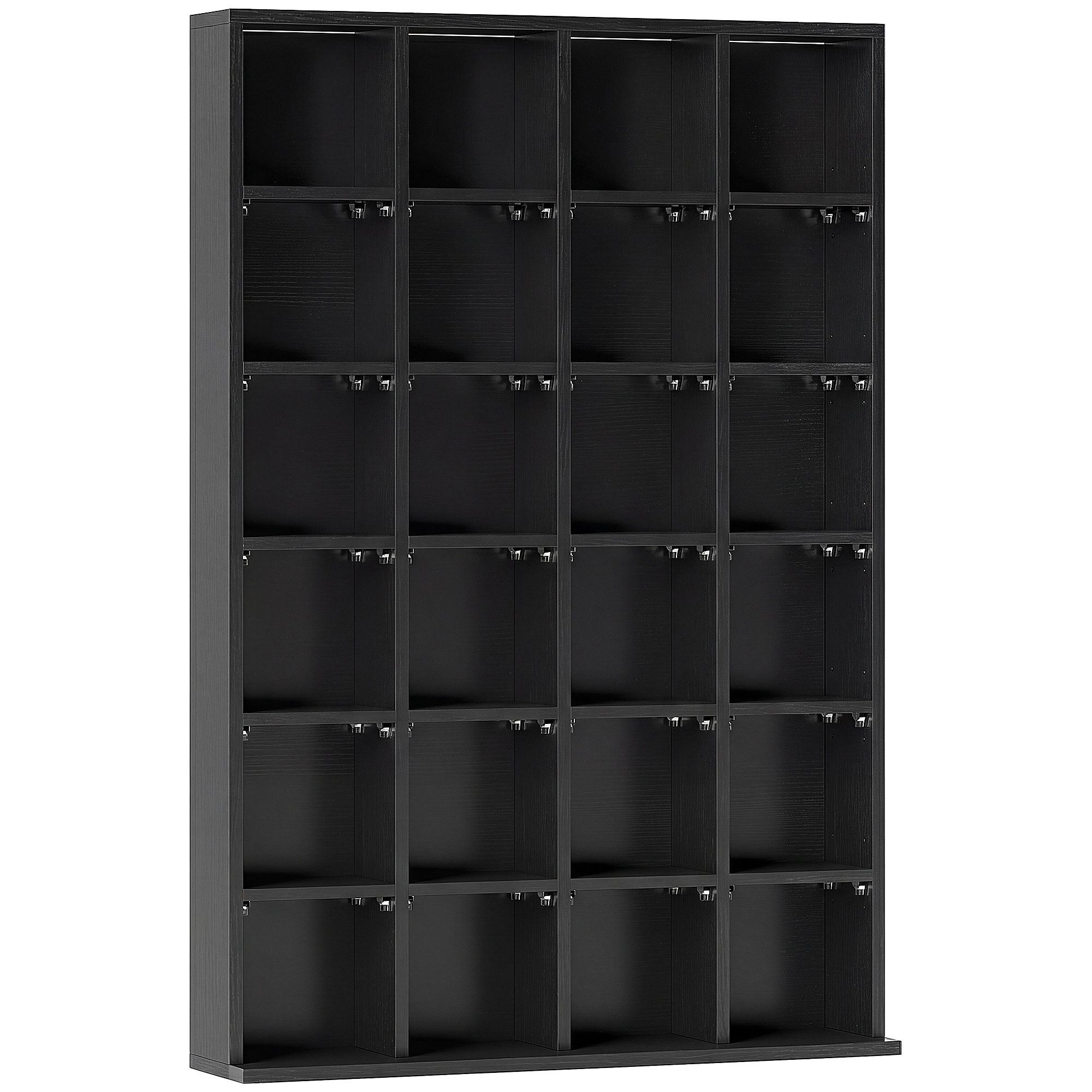 HOMCOM Dulap pentru CD-uri pentru 456 CD-uri sau 336 DVD-uri, 24 Compartimente, 89x20x130.5 cm Negru | Aosom Romania