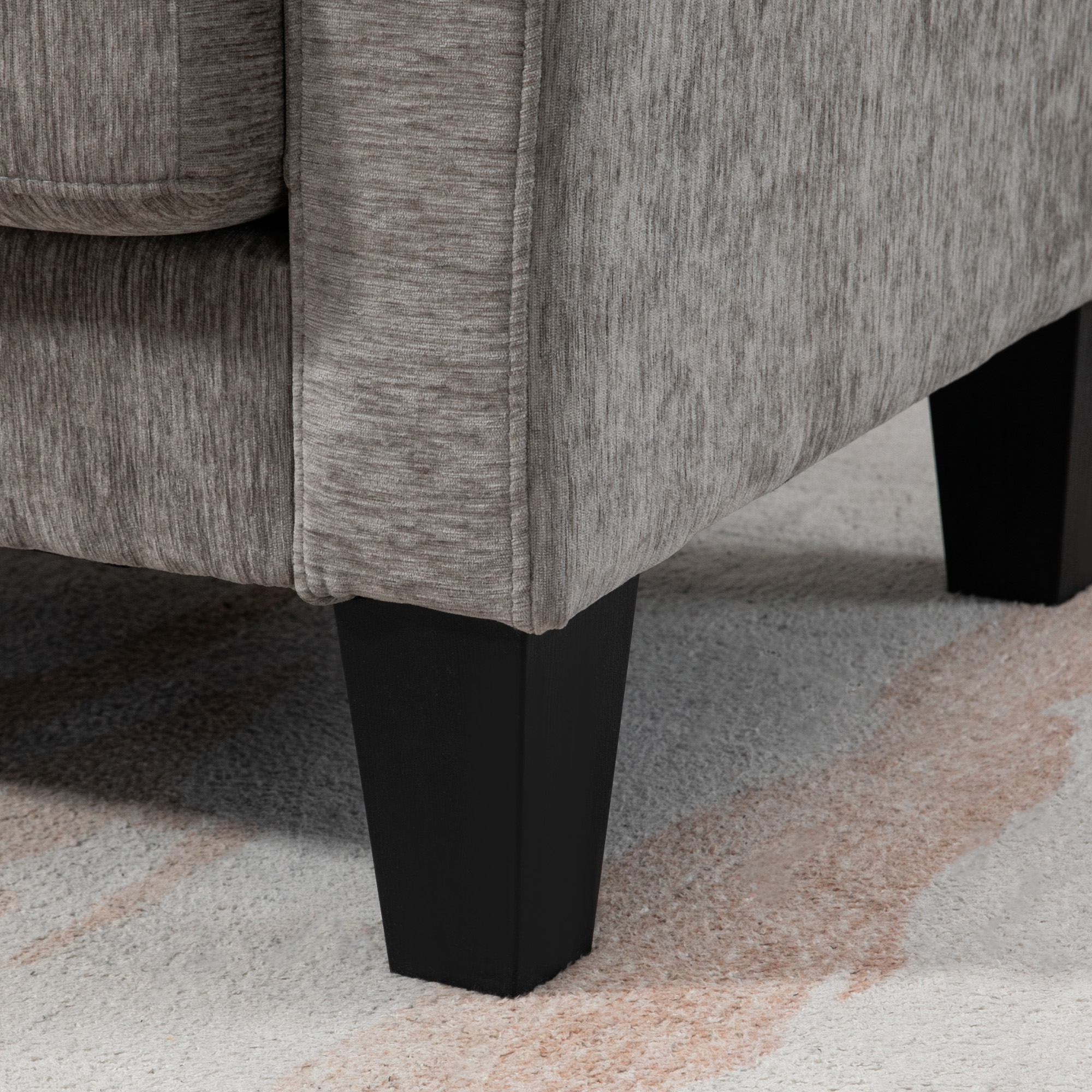  Canapea Coltar cu sezlong Reversibil, Perna pentru sezut si Spatar si 3 Locuri, 186x130x84 cm, Maro [8]