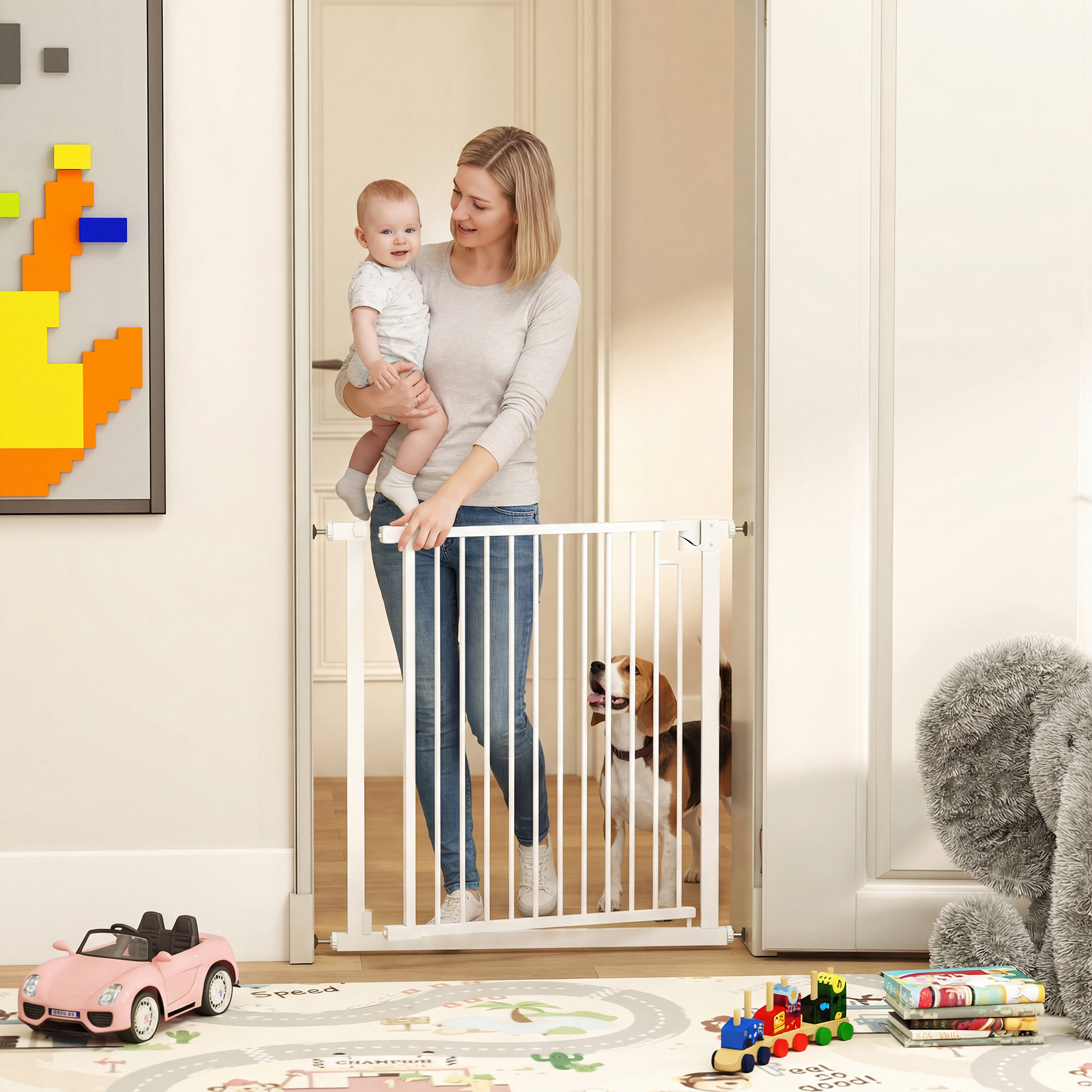 PawHut Treppenschutzgitter Absperrgitter Hund Schutzgitter ohne Bohren 76-8 günstig online kaufen