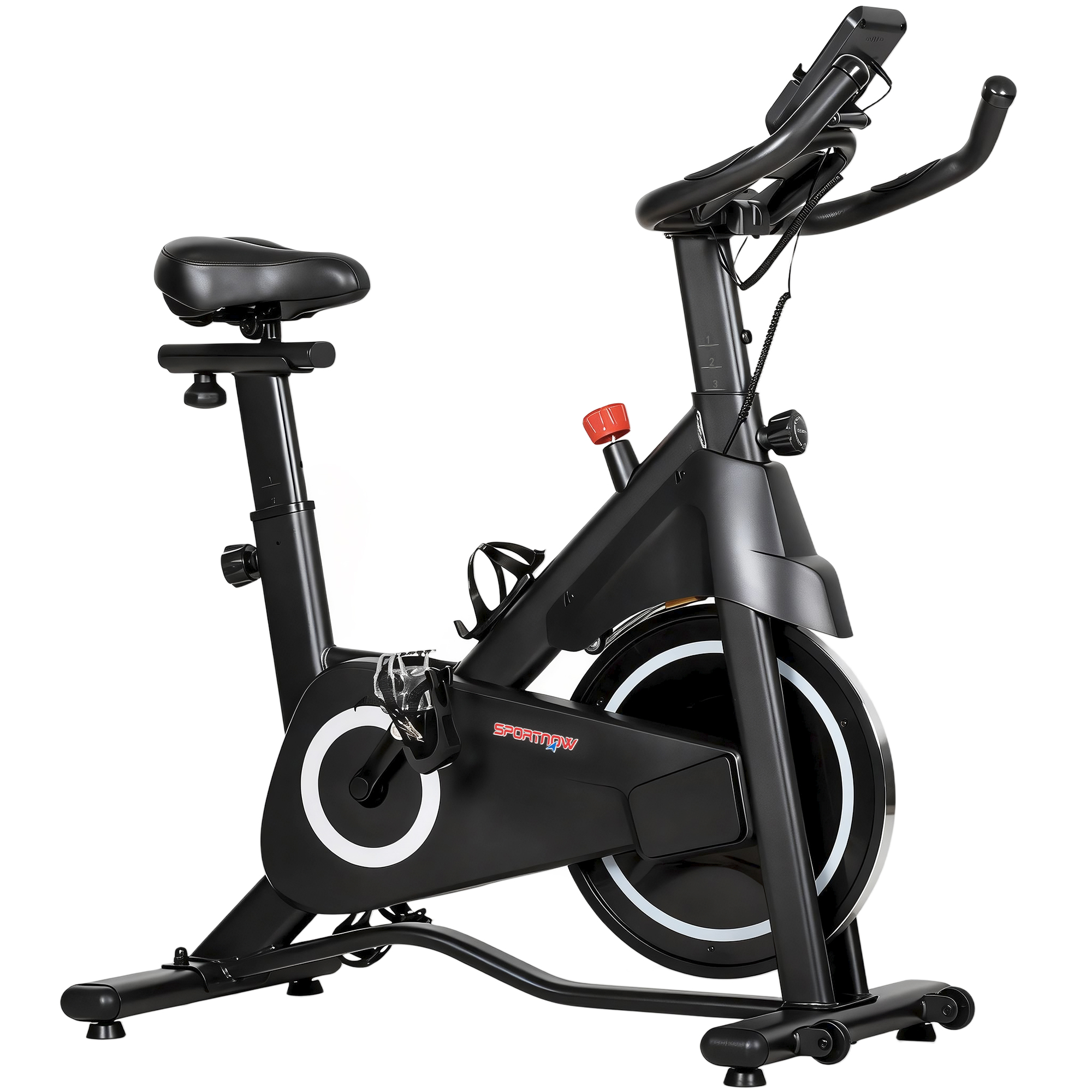 SPORTNOW Heimtrainer mit einstellbarem Magnetwiderstand, Indoor-Bike mit LCD-Display, bequemer Sitz, verstellbarer Sattel und Lenker, für Cardiotraining, Tragfähigkeit 120 kg Aosom