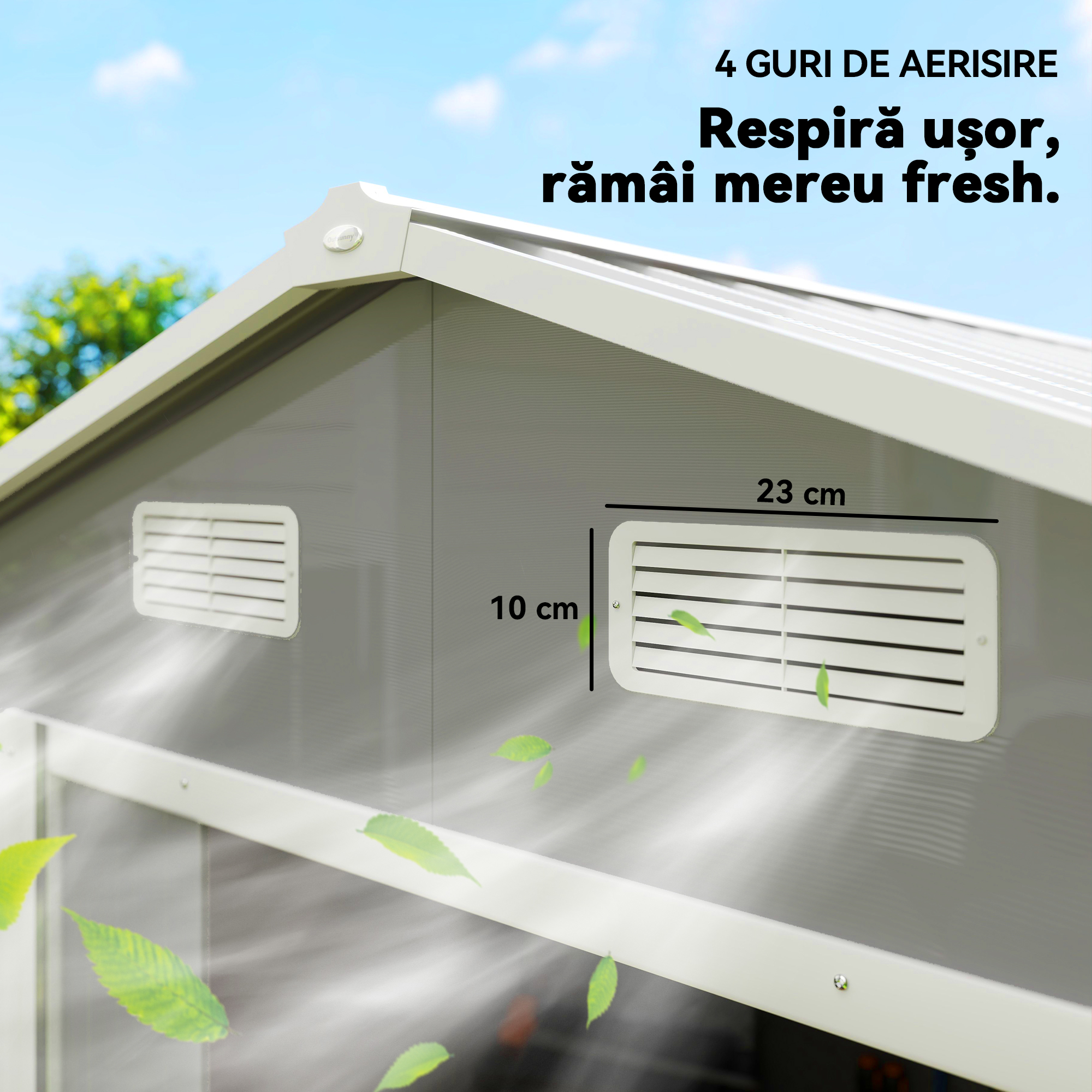  Magazie de Gradina, Suport pentru Unelte din Otel cu Usi Glisante si Orificii de Aerisire, 236x196x210cm, Maro [7]