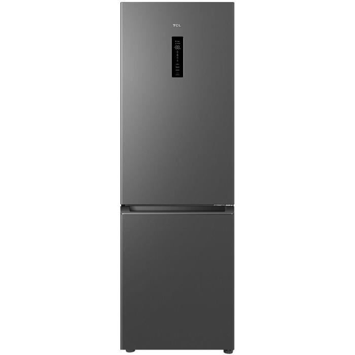 Réfrigérateur combiné - TCL - RP318BSE1 - Classe E - 318 L - 59,5 x 63 x 185 cm - Gris Quartz