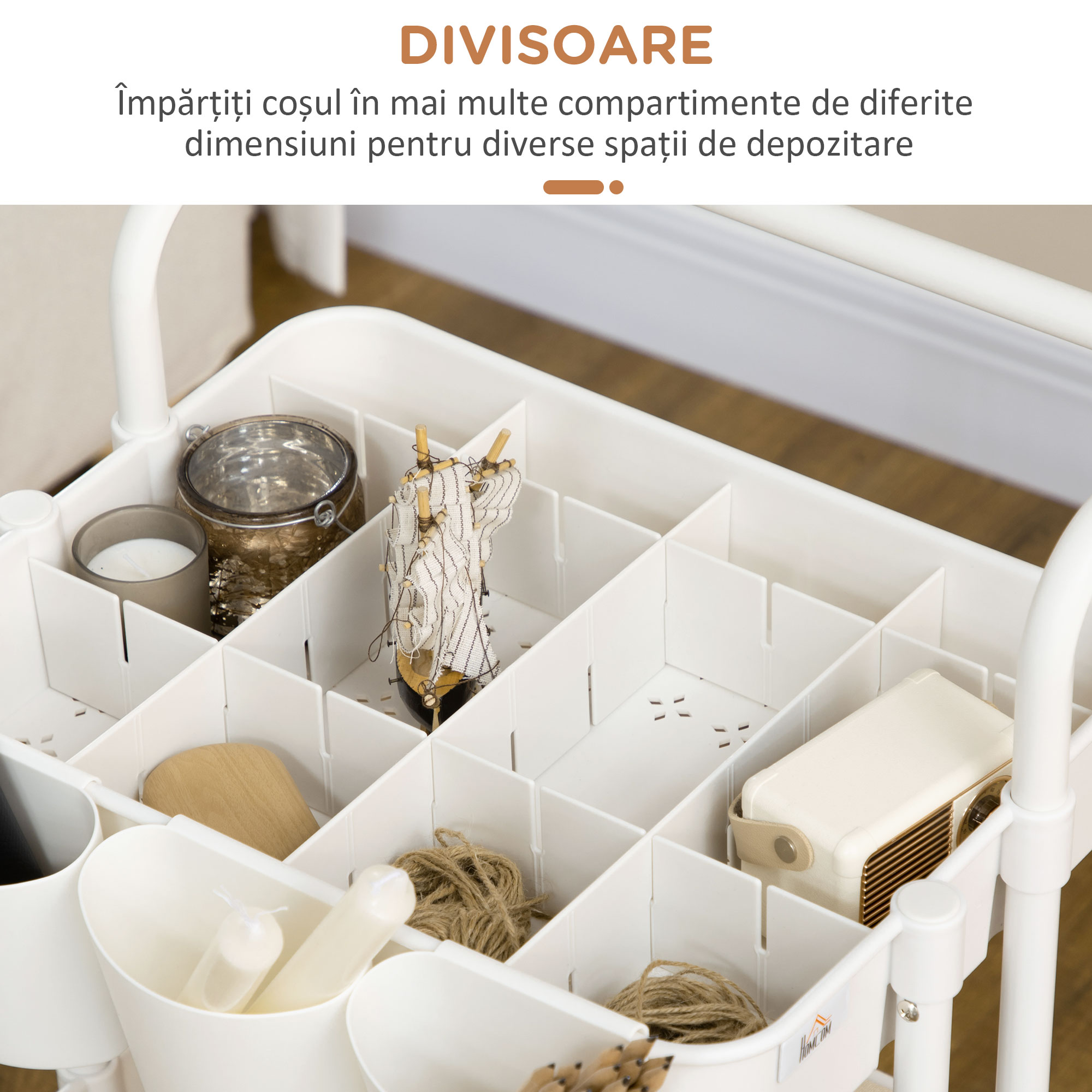  Carucior de Bucatarie Multifunctional cu 3 Nivele, Cosuri si Carlige Detasabile, 42x38x86.5 cm, Negru [5]