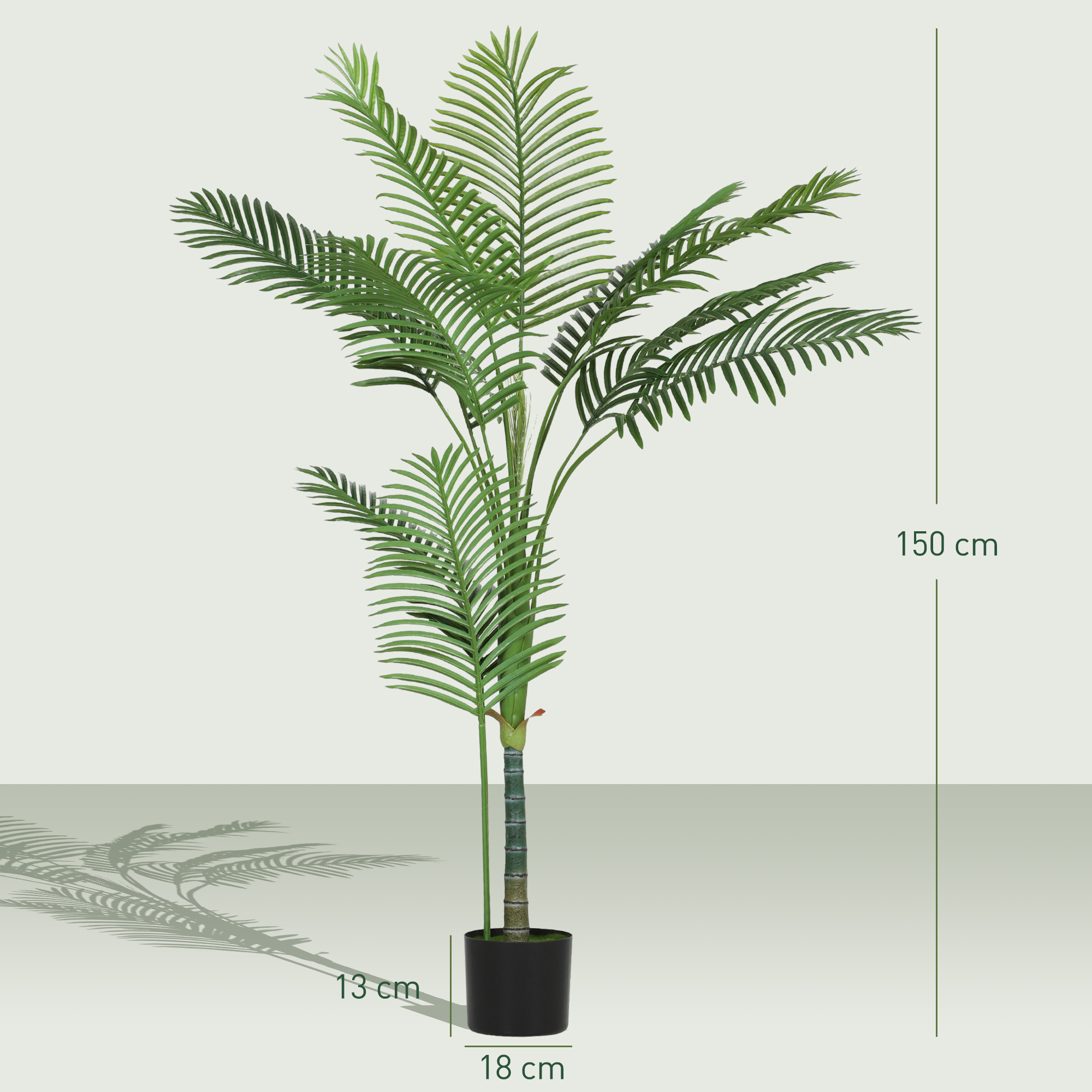  Palma Artificiala Areca inalta de 150 cm pentru Interioare cu Vas Verde [2]