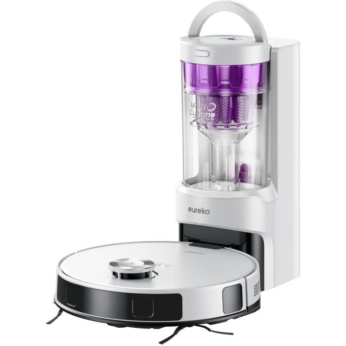 EUREKA E20 Plus - Aspirateur Robot avec Station de Vidange Automatique - 8000 Pa - Anti Enchevetrement - Évitement d'Obstacles 3D