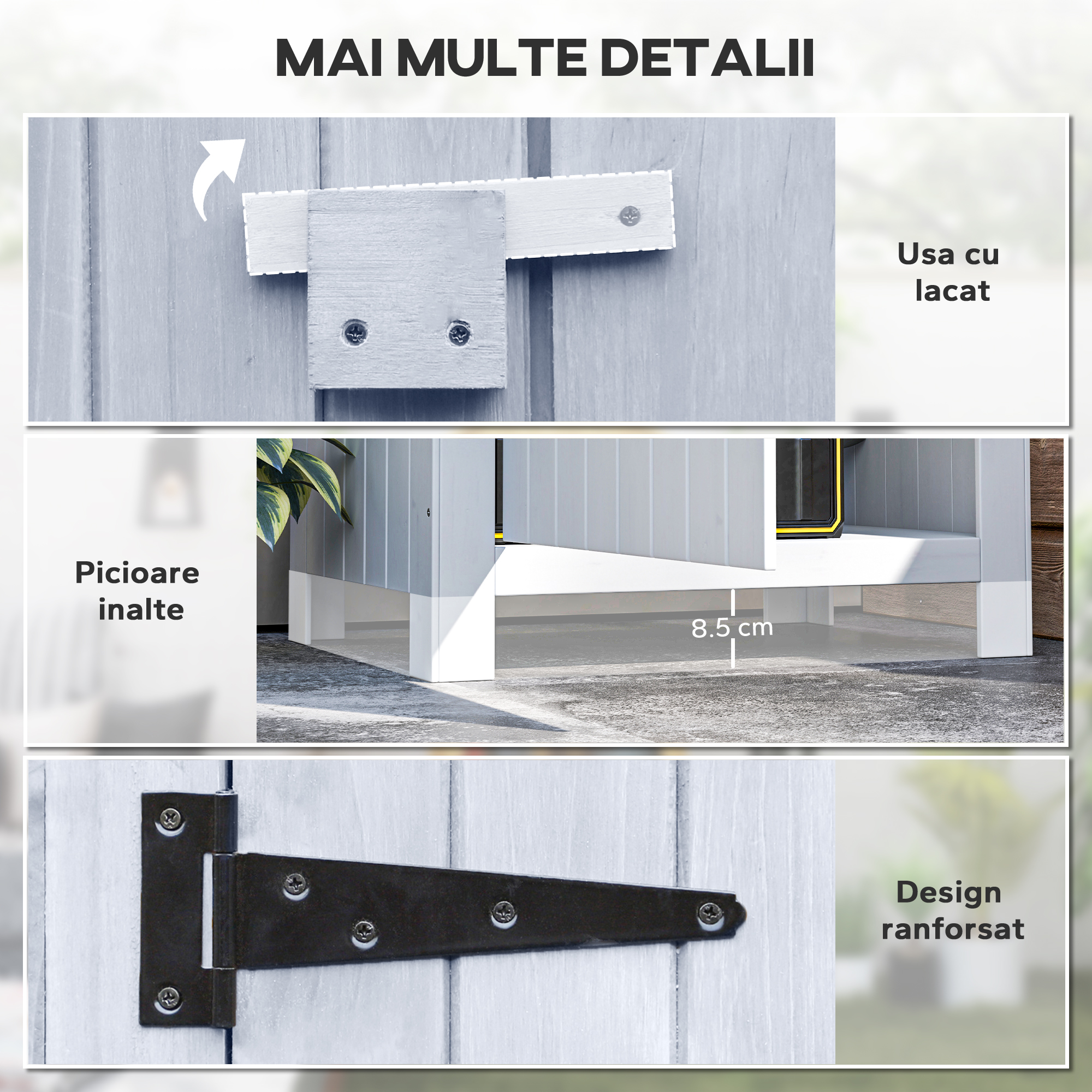  Magazie de Scule de Gradina din Lemn Impermeabila cu Usi si Rafturi, 77.5x54.2x179.5 cm [5]