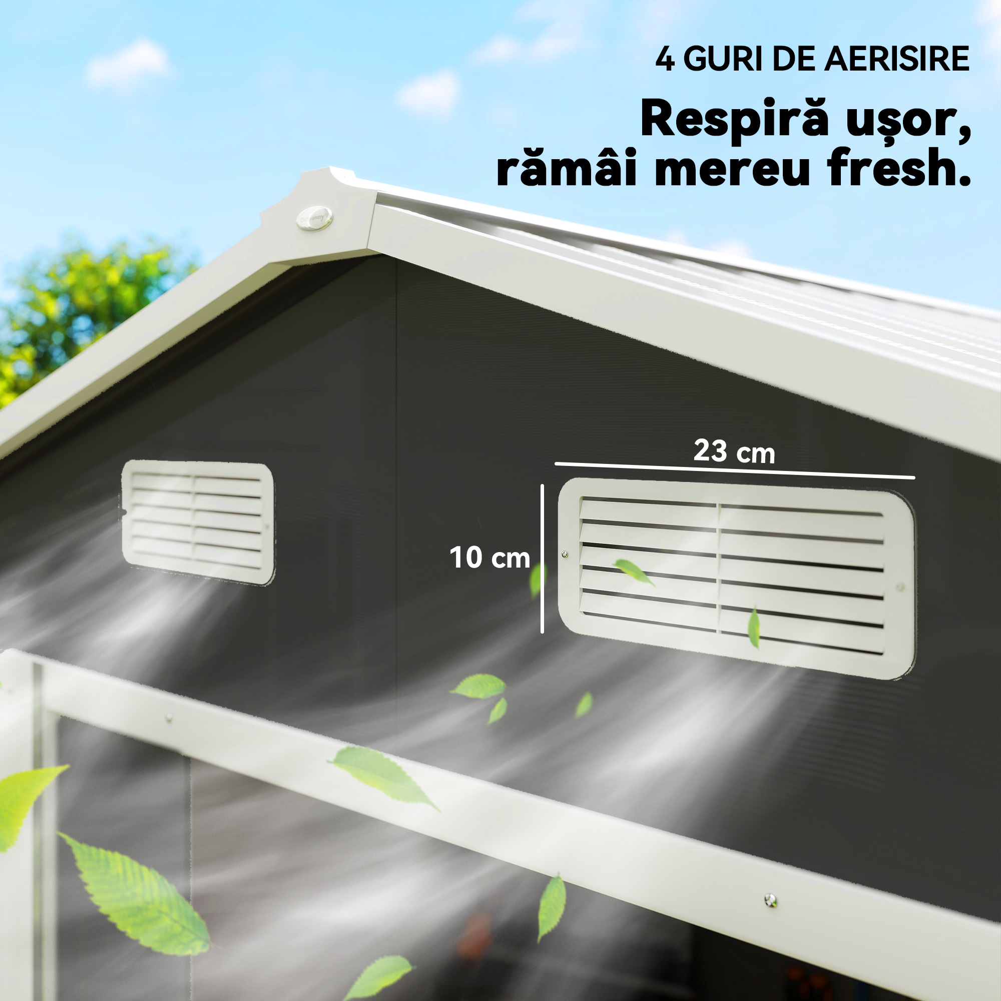  Magazie de Gradina, din Otel cu Usi Glisante si Orificii de Aerisire, 196x236x208 cm, Gri inchis [7]