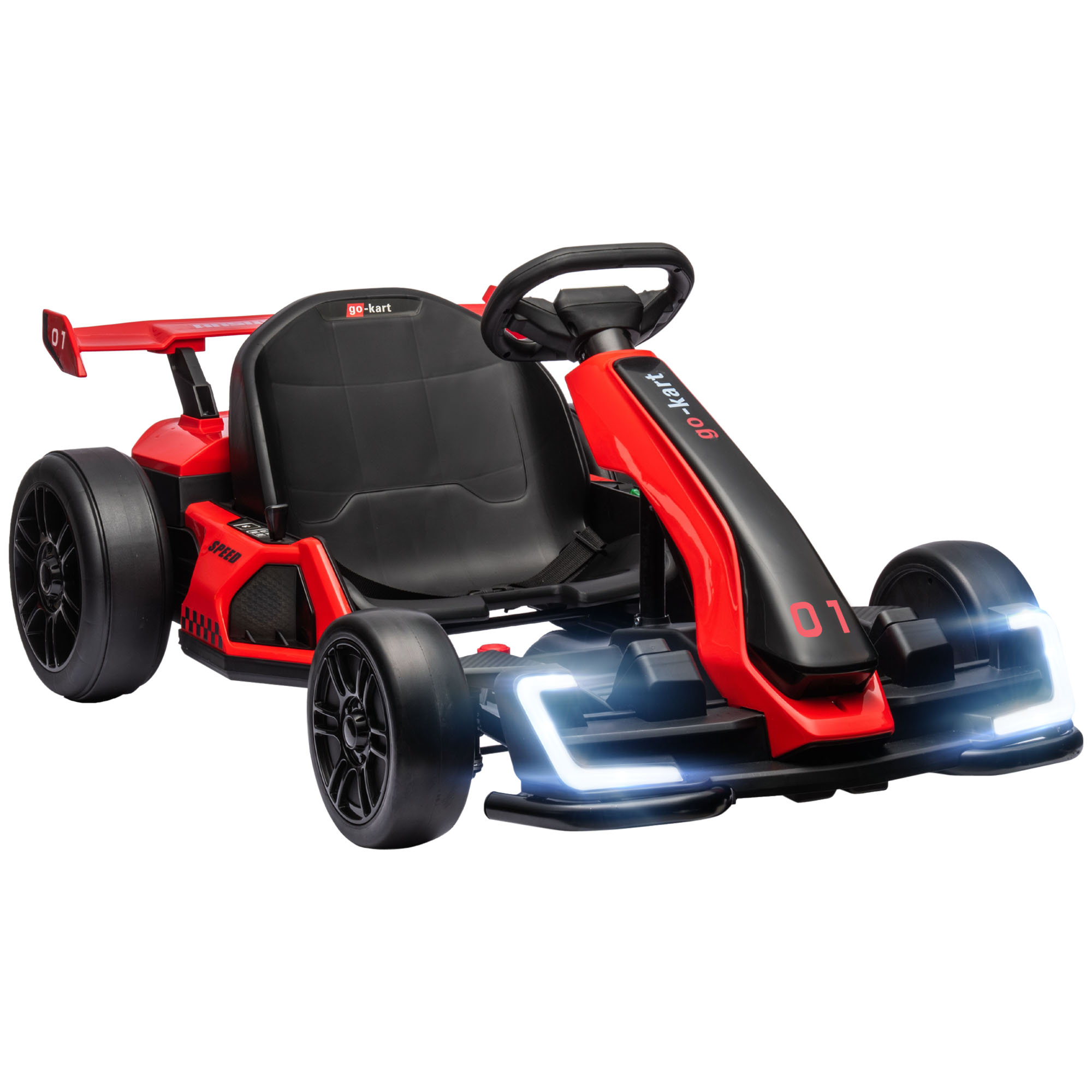 HOMCOM Kart eléctrico para niños motor 2 x 150W batería 24 V 120 x 76 x 53,5 cm rojo