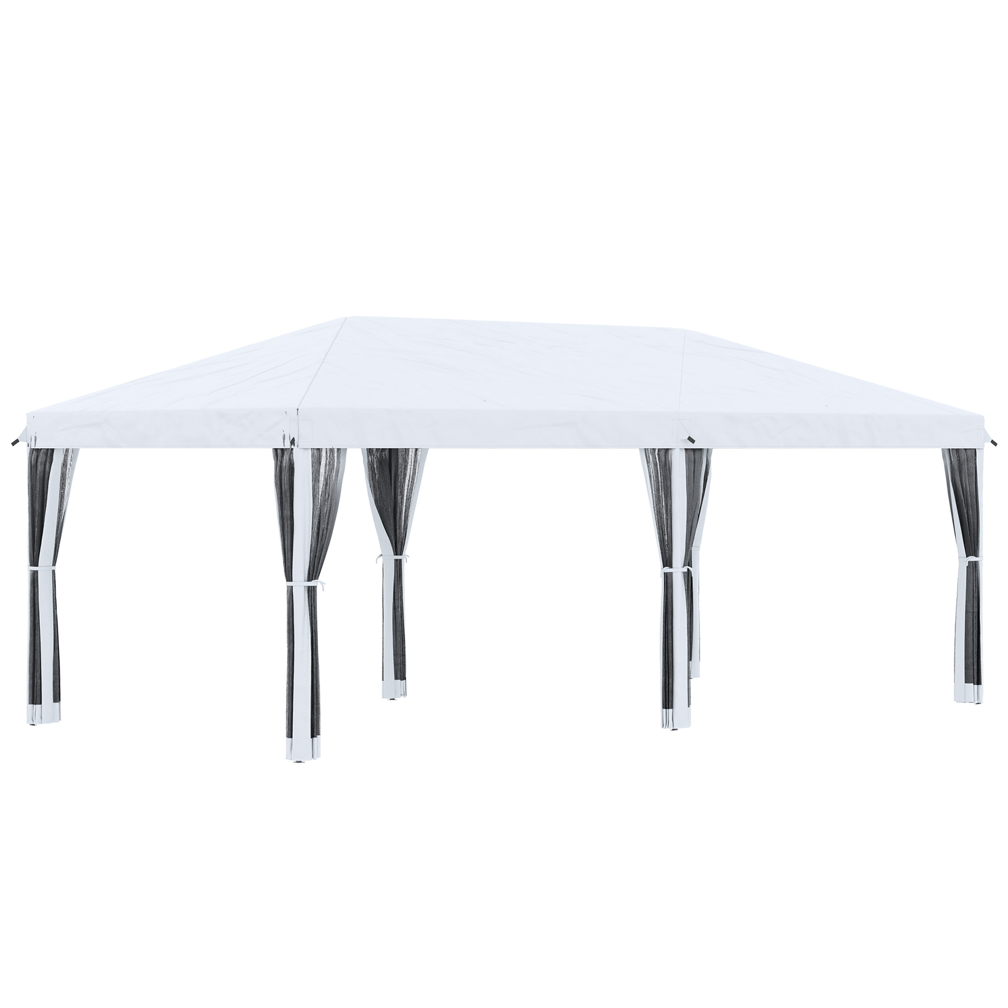 Outsunny Gazebo de Jardín 6x3 m Plegable con Mosquitera y Bolsa de Transporte, Crema   Aosom España