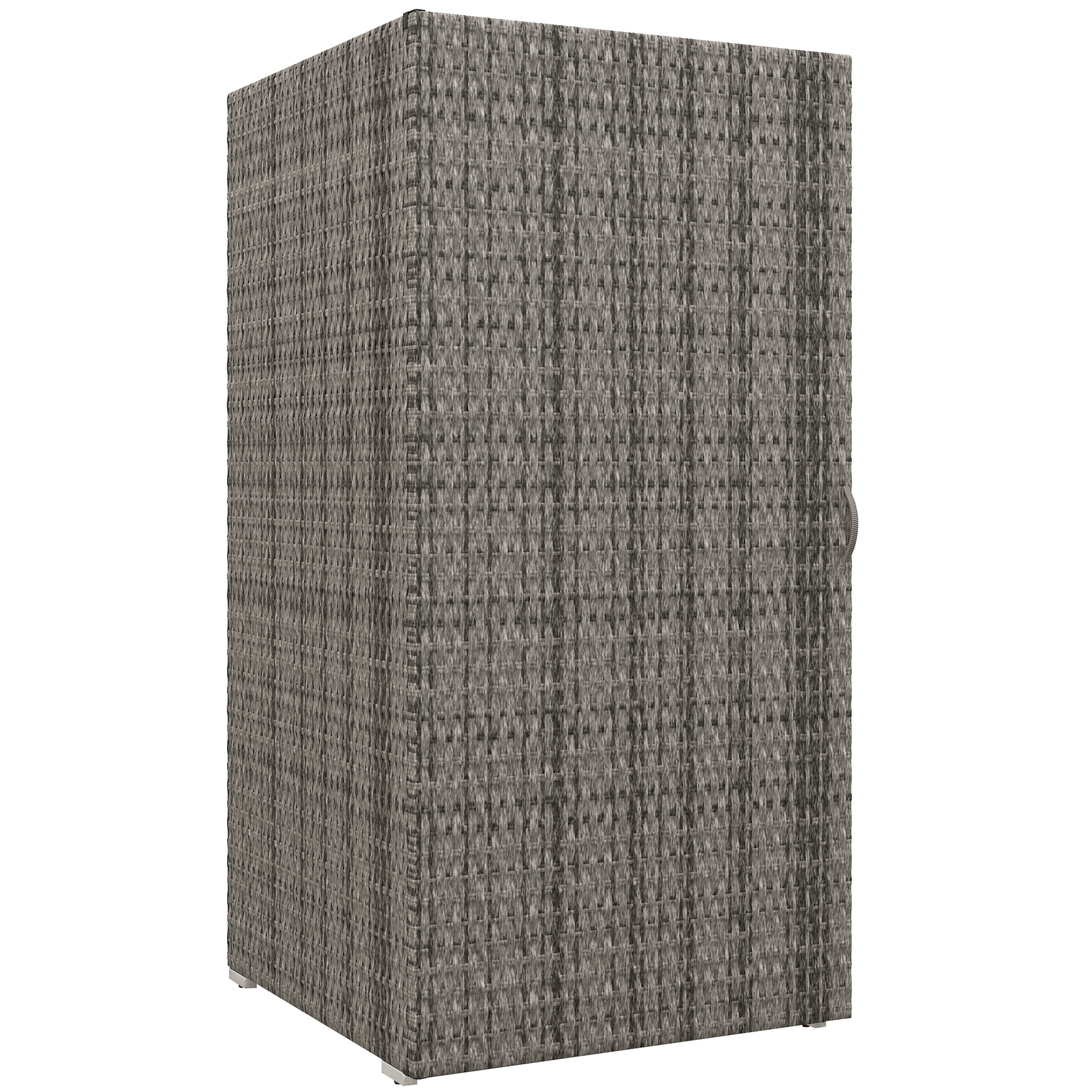 Outsunny Armario de Jardín en Rattan PE con 2 Compartimentos, 60x63x120cm, Gris   Aosom España
