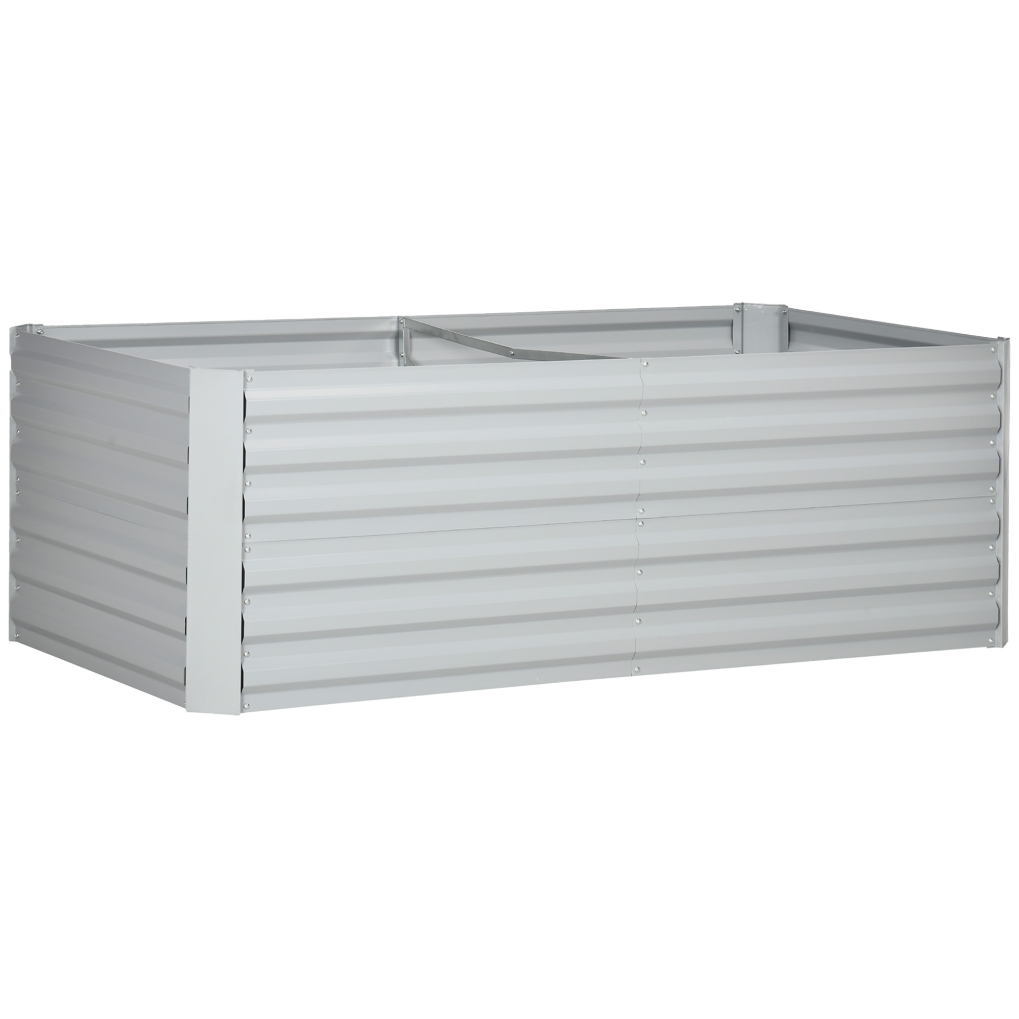 Outsunny Macetero, Jardinera práctica para plantar, cultivar y cuidar, Huerto elevado, acero, gris claro