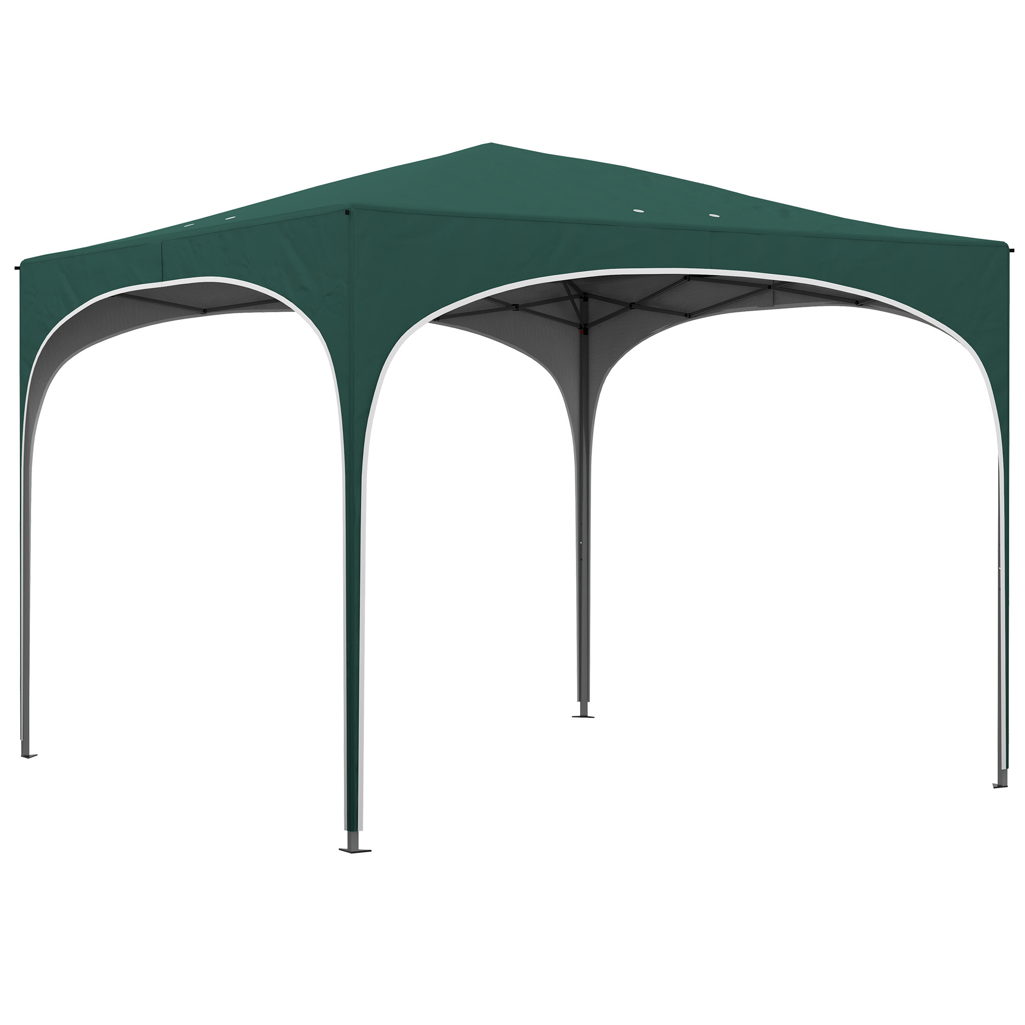 Outsunny Gazebo de Jardín Altura Ajustable con Orificios de Drenaje y Bolsa de Transporte, Metal, Verde   Aosom España