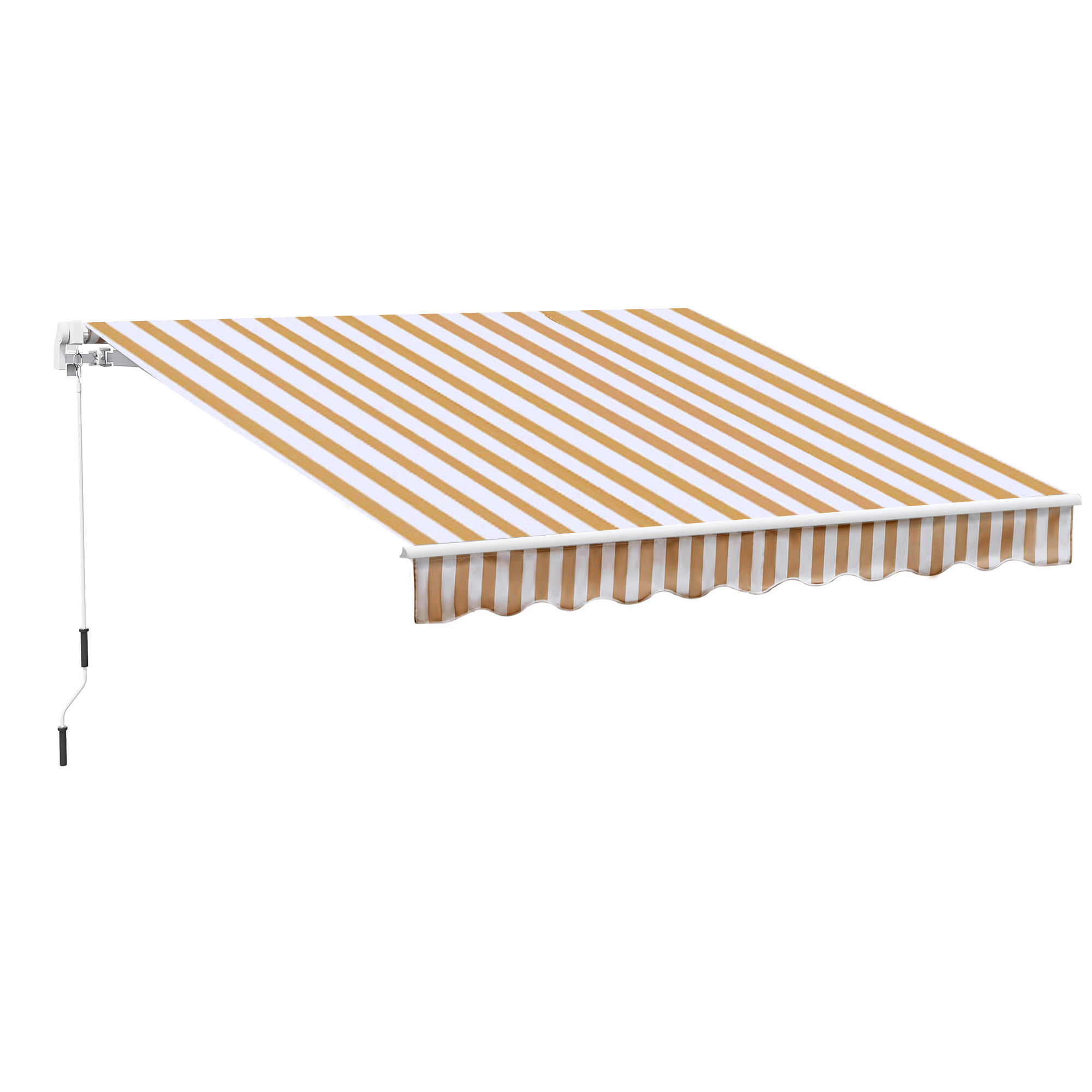 Toldo exterior con manivela, toldo de brazo articulado, protección solar, fijación a la pared, balcón, montañas de aluminio 3 x 2,5 m | Aosom España