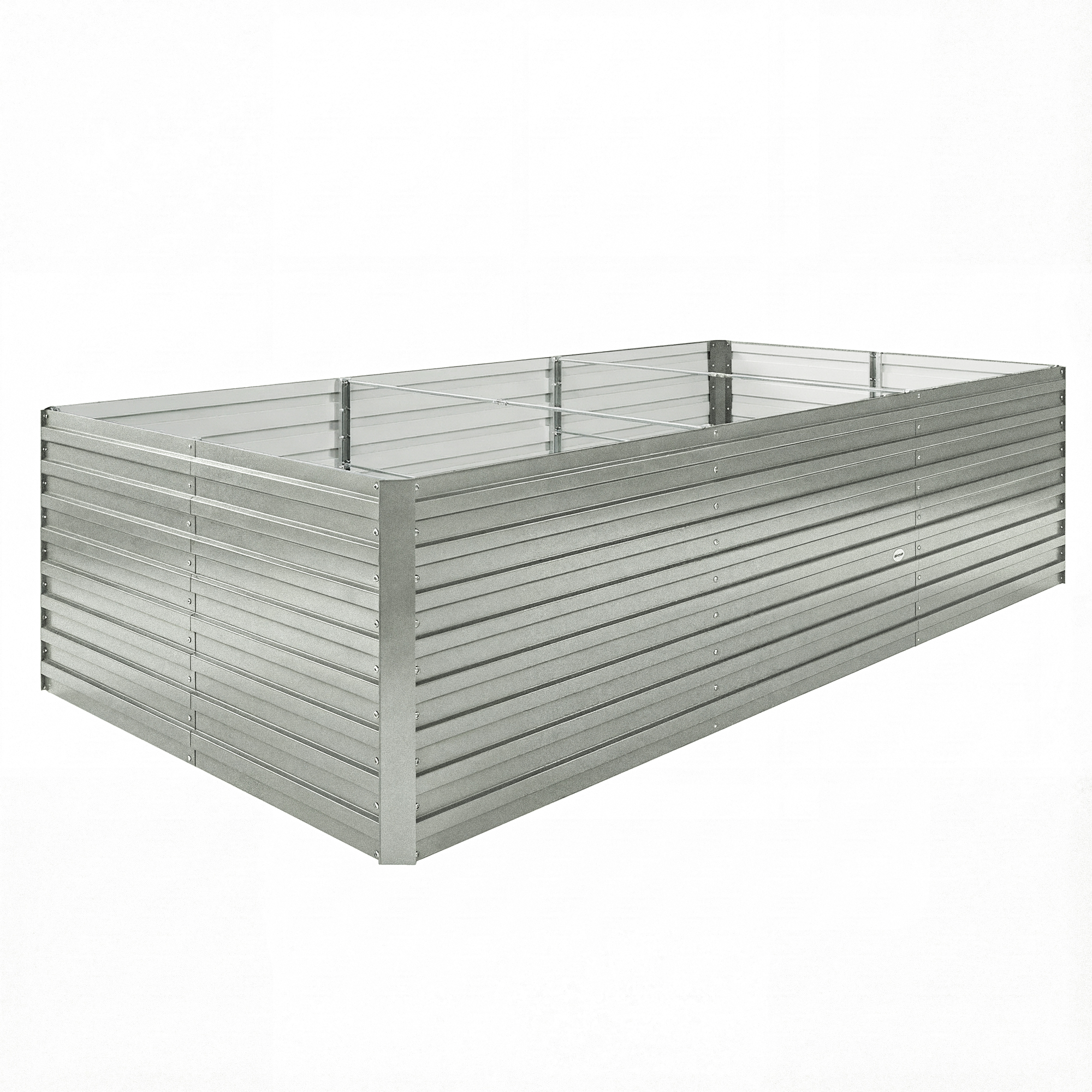 Outsunny Jardinera exterior, jardinera elevada galvanizada borde de seguridad y fondo abierto 240 x 120 x 60 cm gris plateado