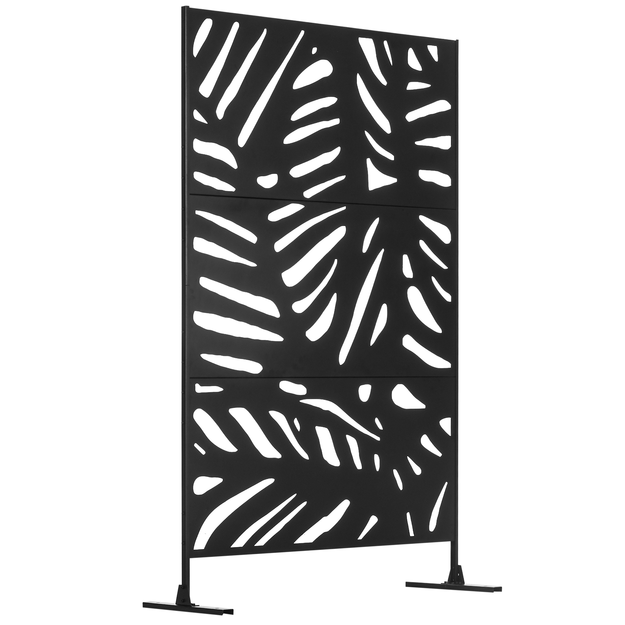 Outsunny Ściana Osłonowa Osłona Prywatności do Zewnętrznego Użytku, 122 cm x 45 cm x 198 cm, Czarna
