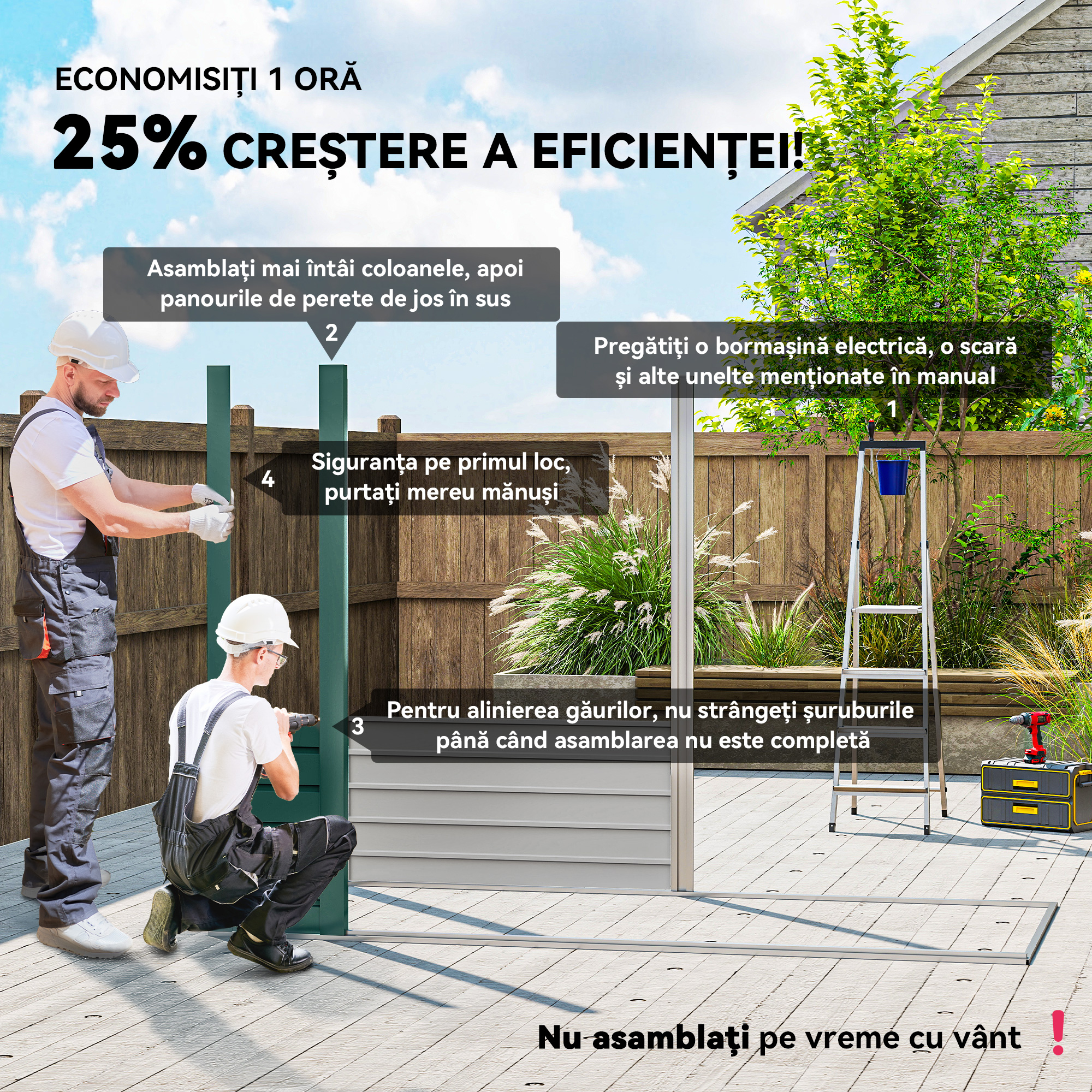  Casuta pentru Unelte cu 2 Guri de Aerisire si Sistem de Blocare, din Otel, 249x121x183 cm, Verde [3]