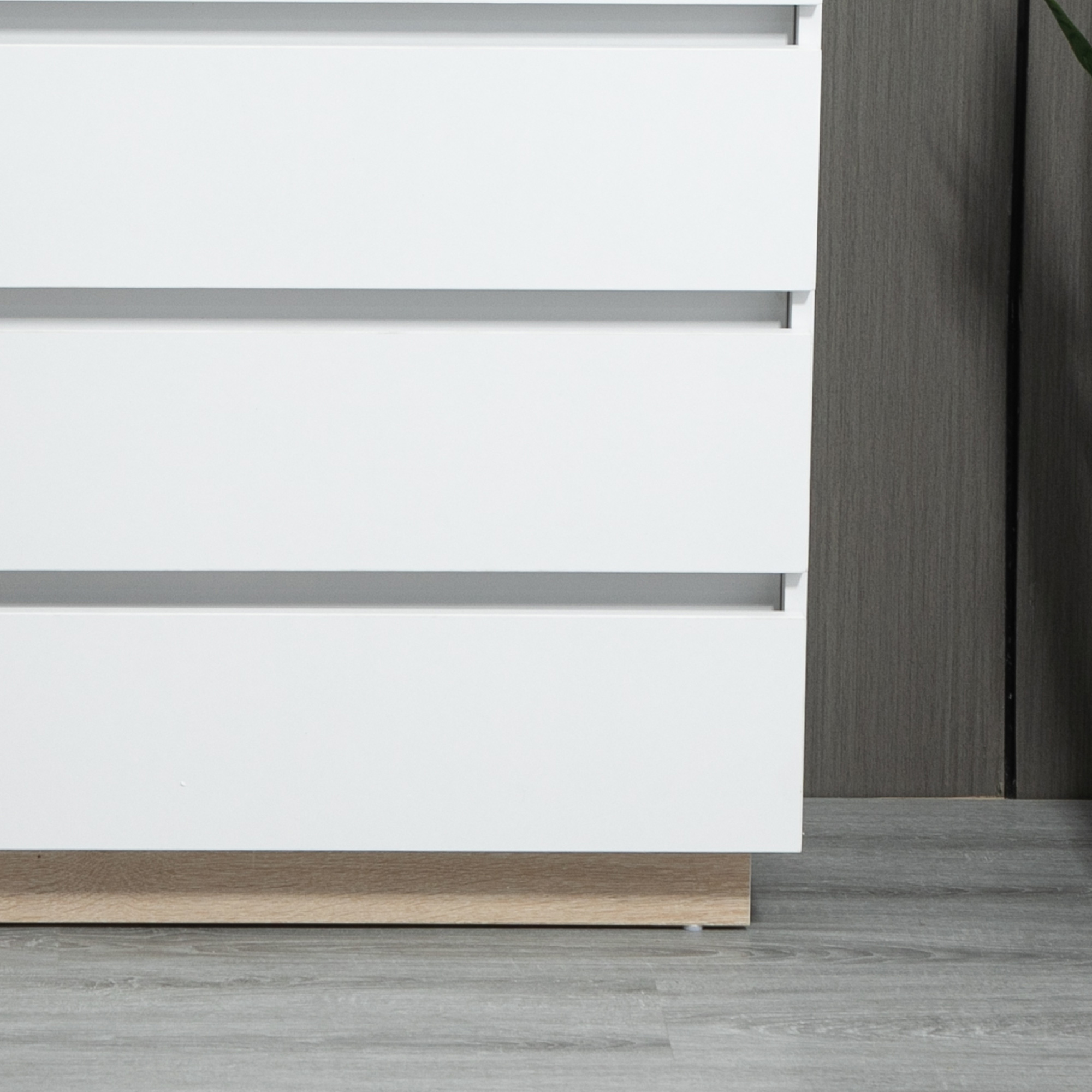  Comoda cu 5 Sertare din Lemn, Comoda pentru Dormitor cu Dispozitiv Anti-Rasturnare, 80x40x109 cm, Alb [8]