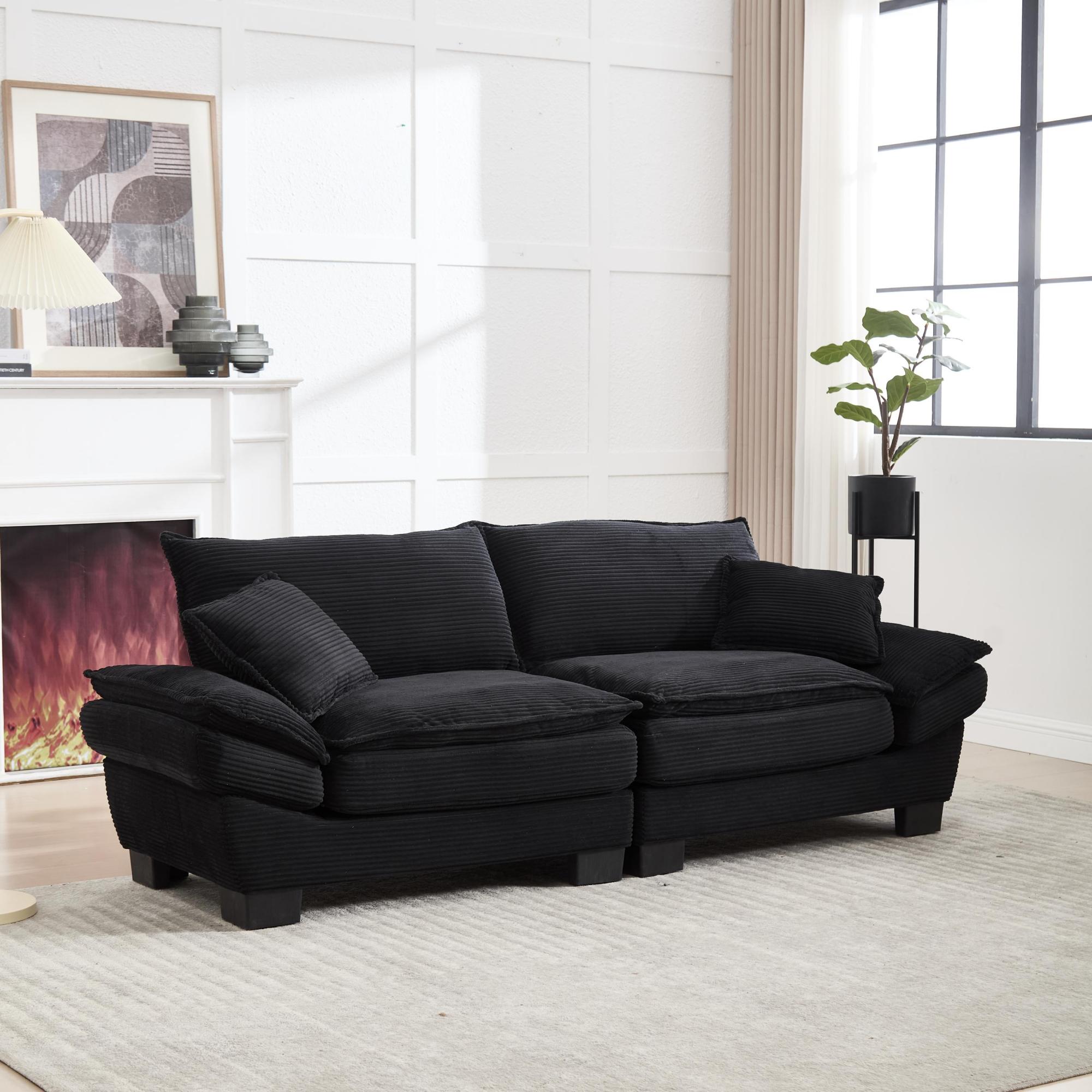 Modernes 2-Sitzer-Samtsofa, für wohnzimmer/schlafzimmer/büro, 224x81x81 cm, günstig online kaufen