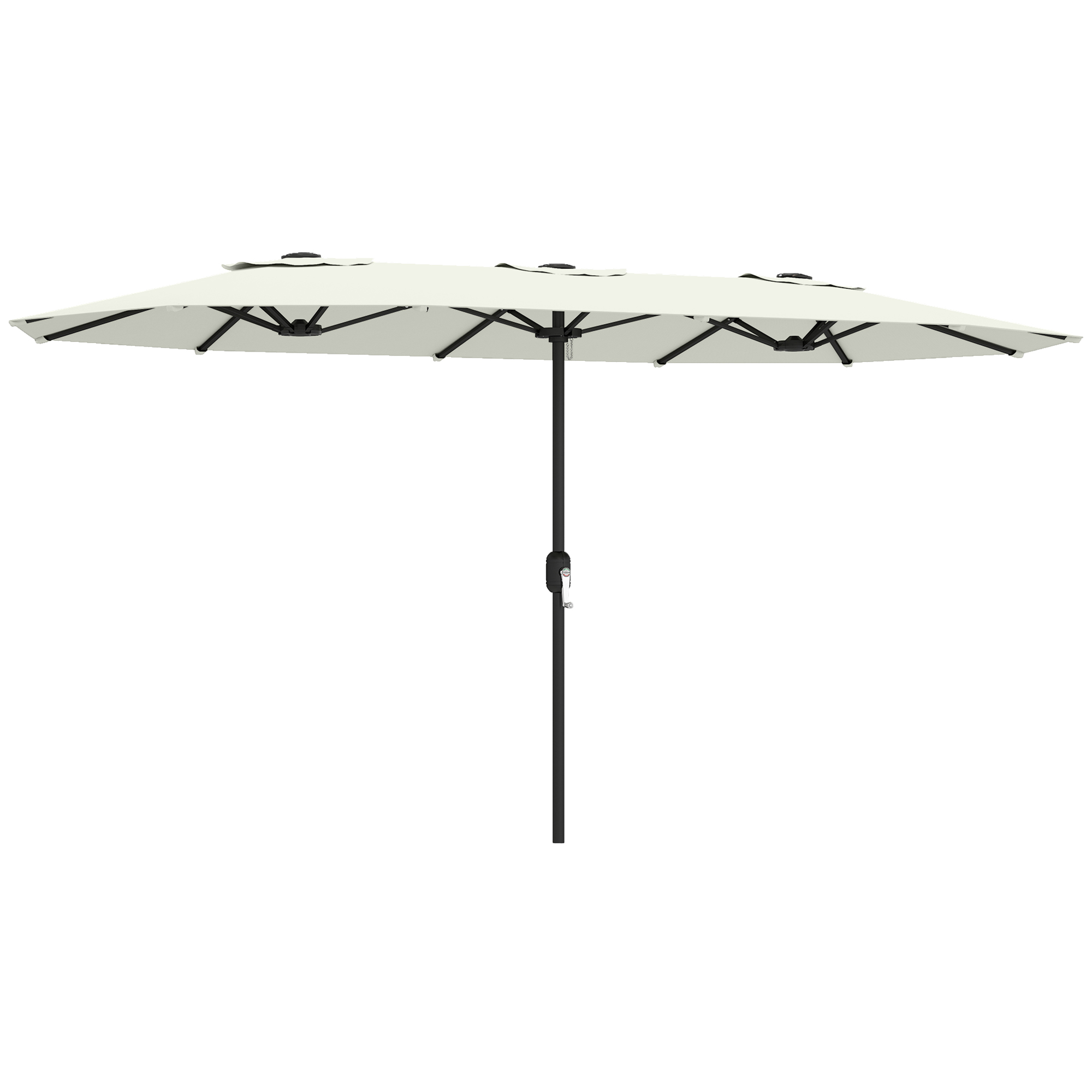 Outsunny Sombrilla Doble 4,6x2,6 m con Manivela y Protección UV50+, Blanco Crema   Aosom España